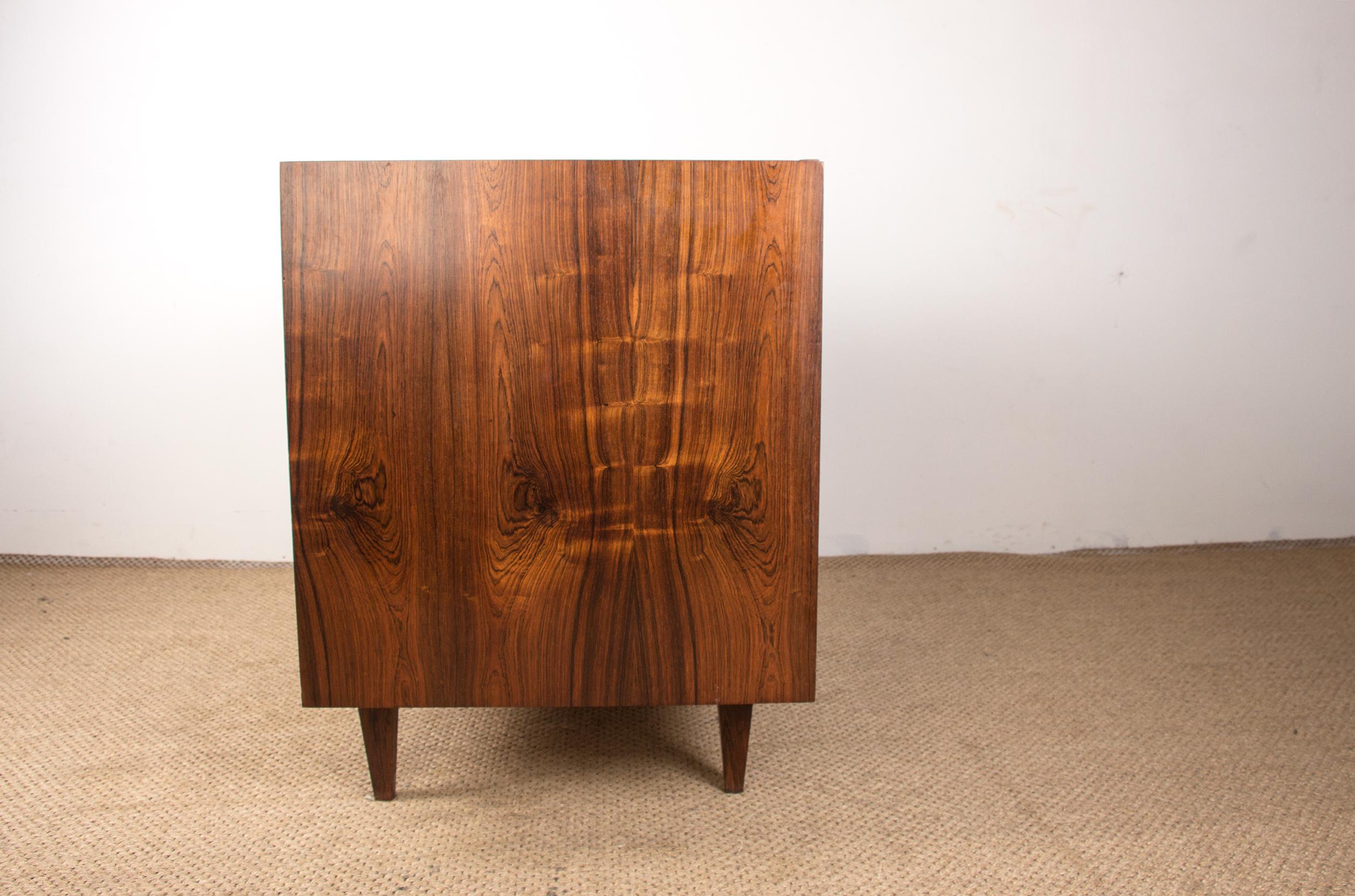 Large Dressing Table, Chest of Drawers in Rio Rosewood, Joseph André Motte 1960 For Sale 8