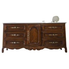 Large Drexel Provinicial Sideboard Dresser with Marble