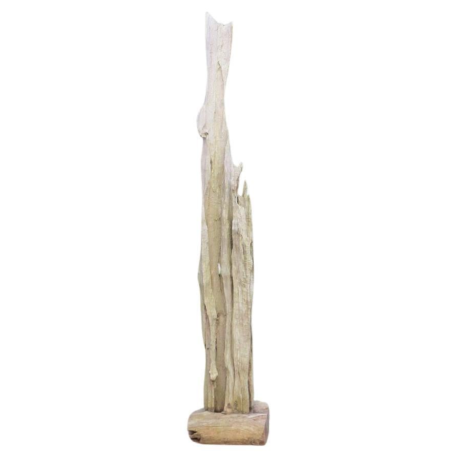 English Large Drift Timber Wooden Brutalist Sculpture For Sale