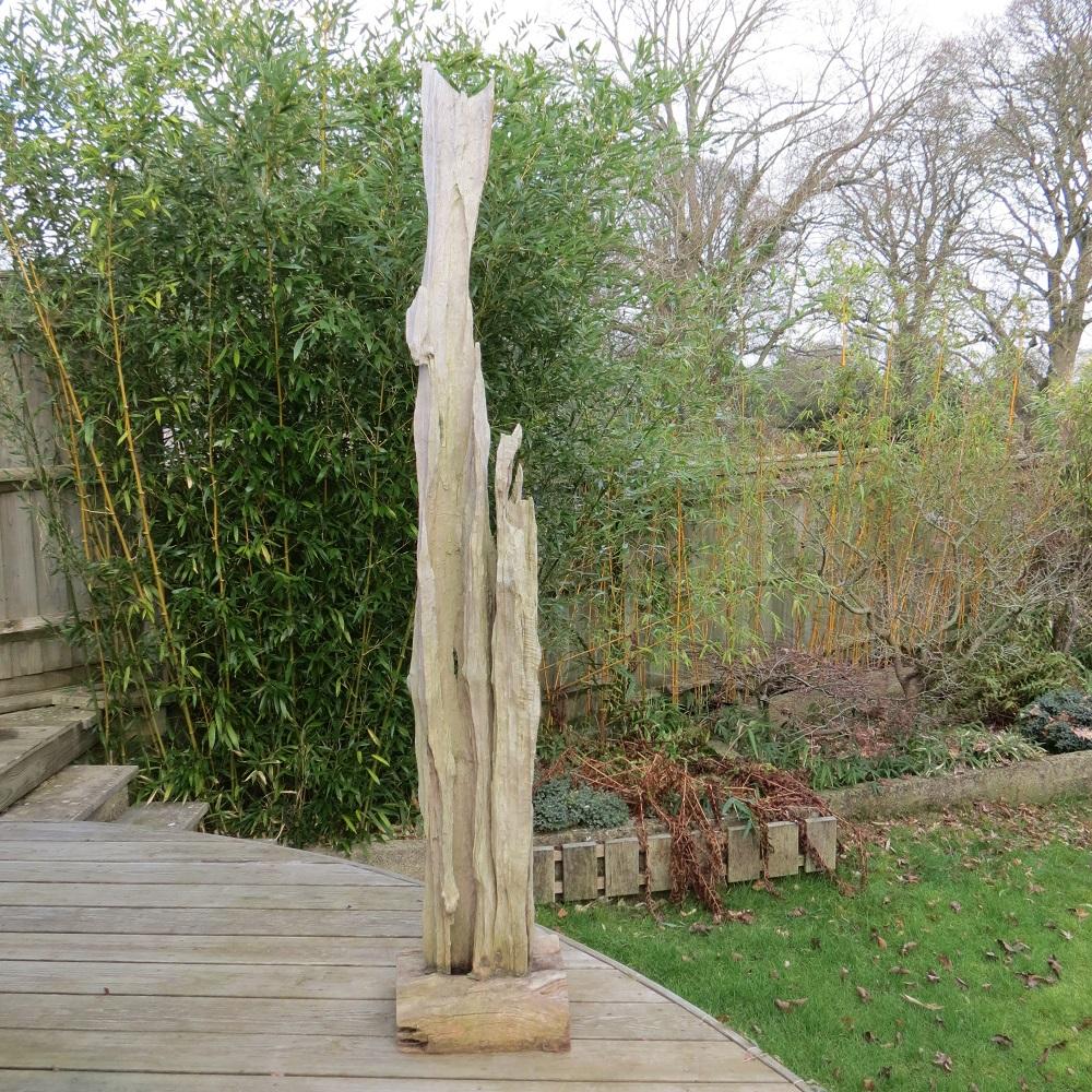 Hand-Crafted Large Drift Timber Wooden Brutalist Sculpture For Sale