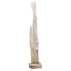 Grande sculpture brutaliste en bois flotté