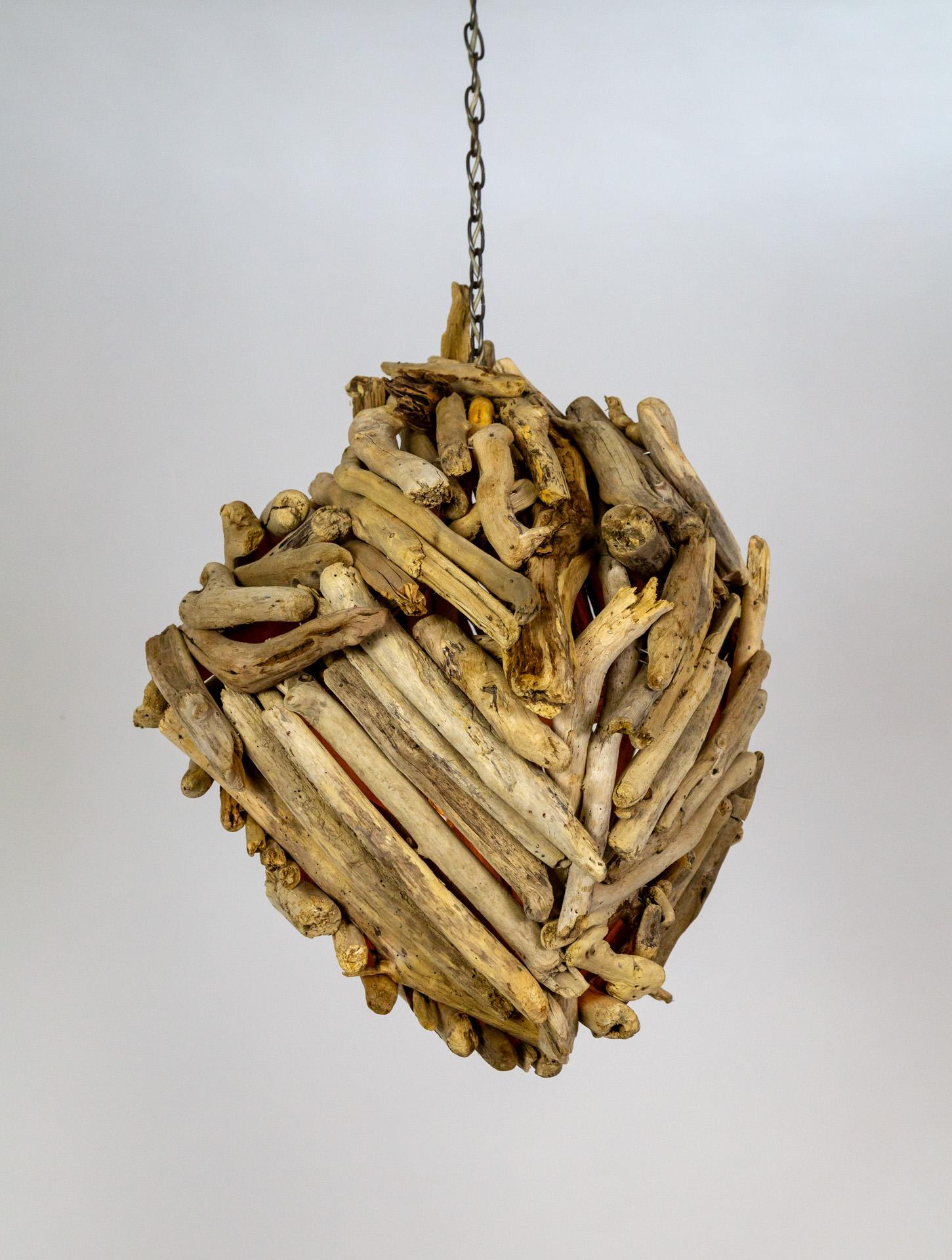 Large Driftwood Pendant Light In Good Condition For Sale In San Francisco, CA