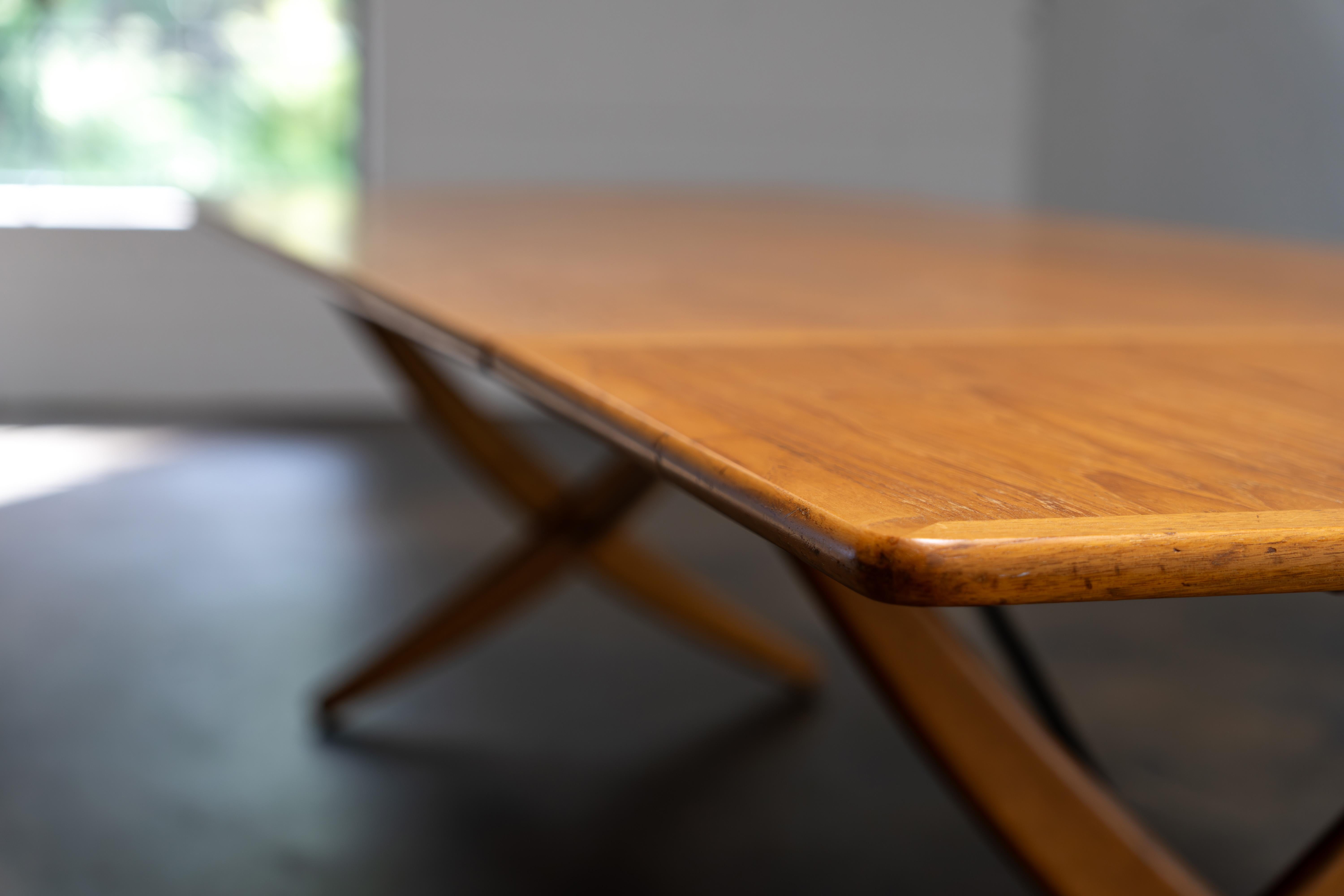 Large Drop Leaf Oak Teak Dining Table AT-314 by Hans J. Wegner Denmark, 1960s 4