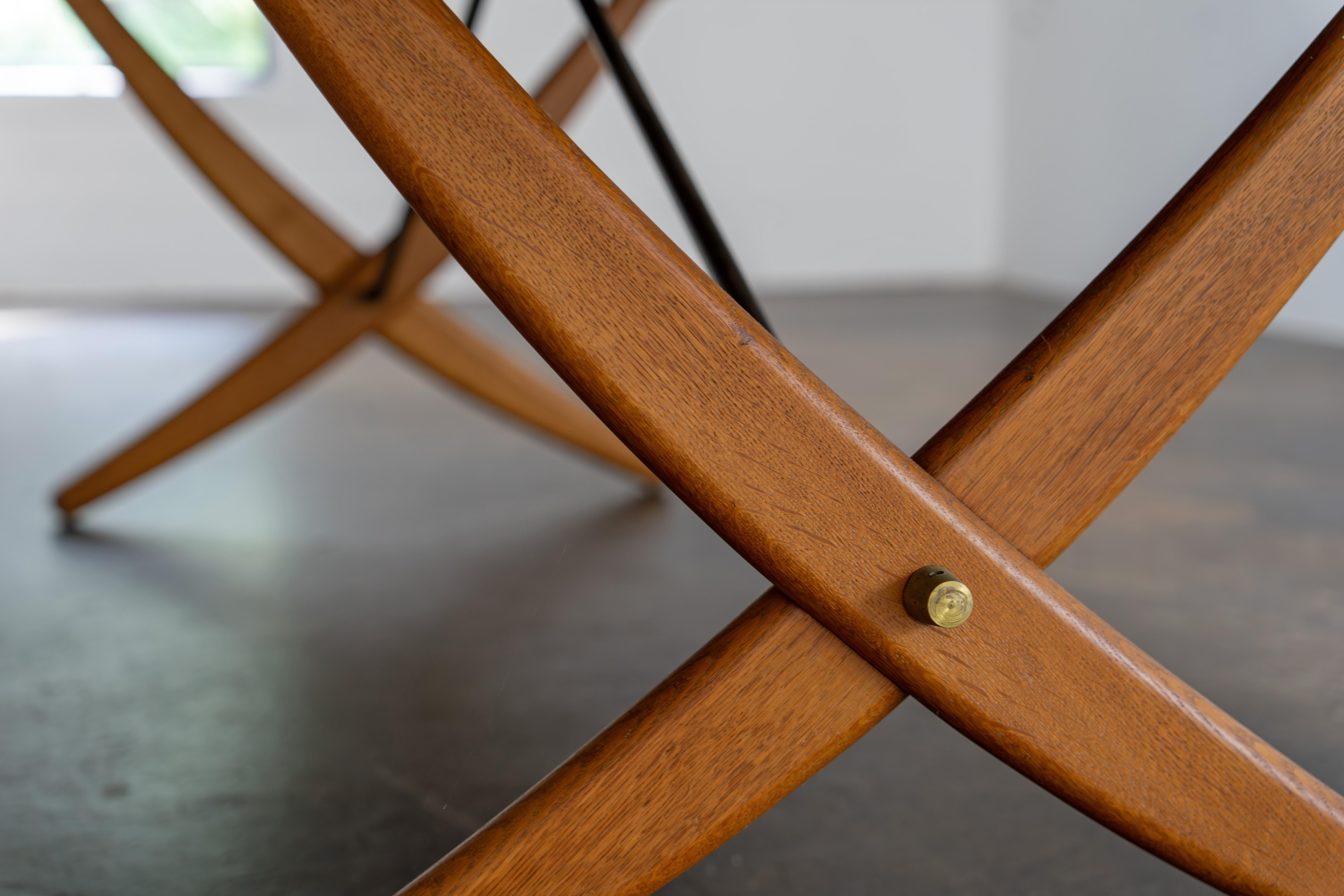 Large Drop Leaf Oak Teak Dining Table AT-314 by Hans J. Wegner Denmark, 1960s 5