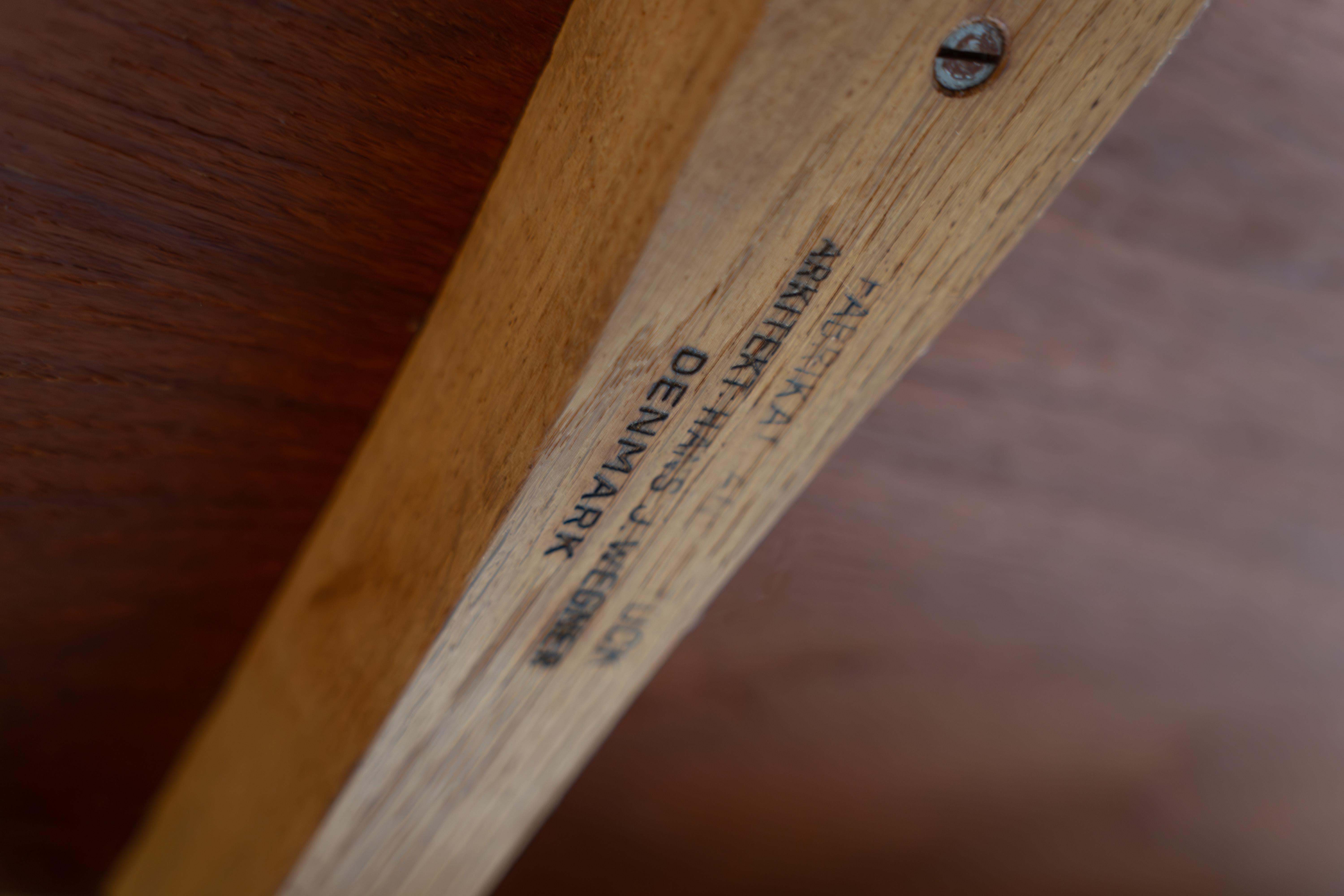 Large Drop Leaf Oak Teak Dining Table AT-314 by Hans J. Wegner Denmark, 1960s 7