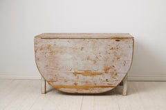 Large Drop Leaf Table, Swedish Antique Genuine Country Furniture with Patina