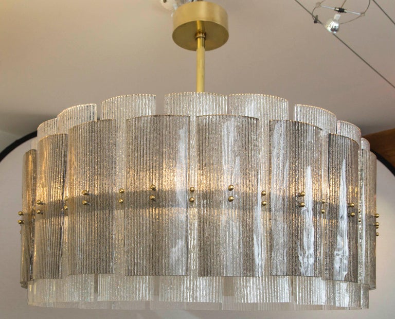 Large Drum Chandelier in Grey at 1stDibs