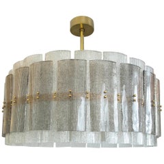 Large Drum Chandelier in Grey