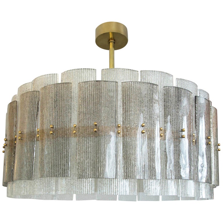 Large Drum Chandelier in Grey at 1stDibs