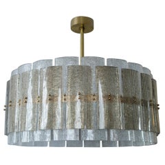 Large Drum Chandelier in Taupe