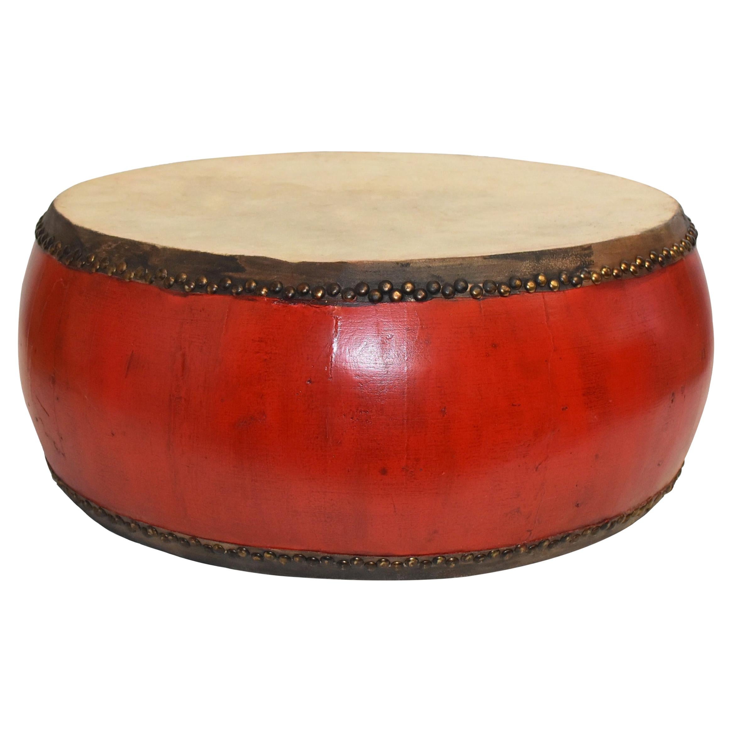 Large Red Lacquered Drum 26"