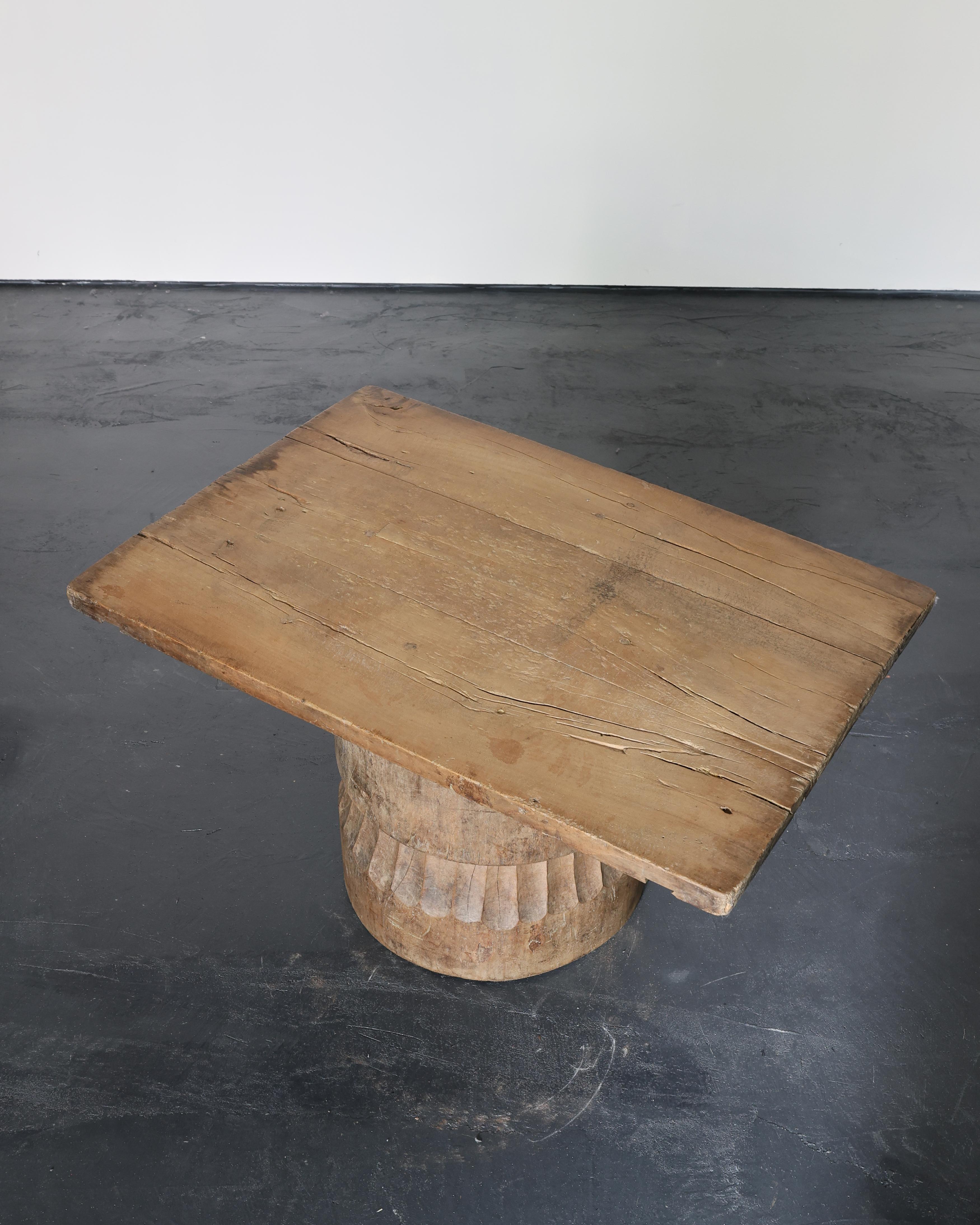 Large Dug Out Japanese Cedar Coffee/Sofa Table (3) For Sale 7