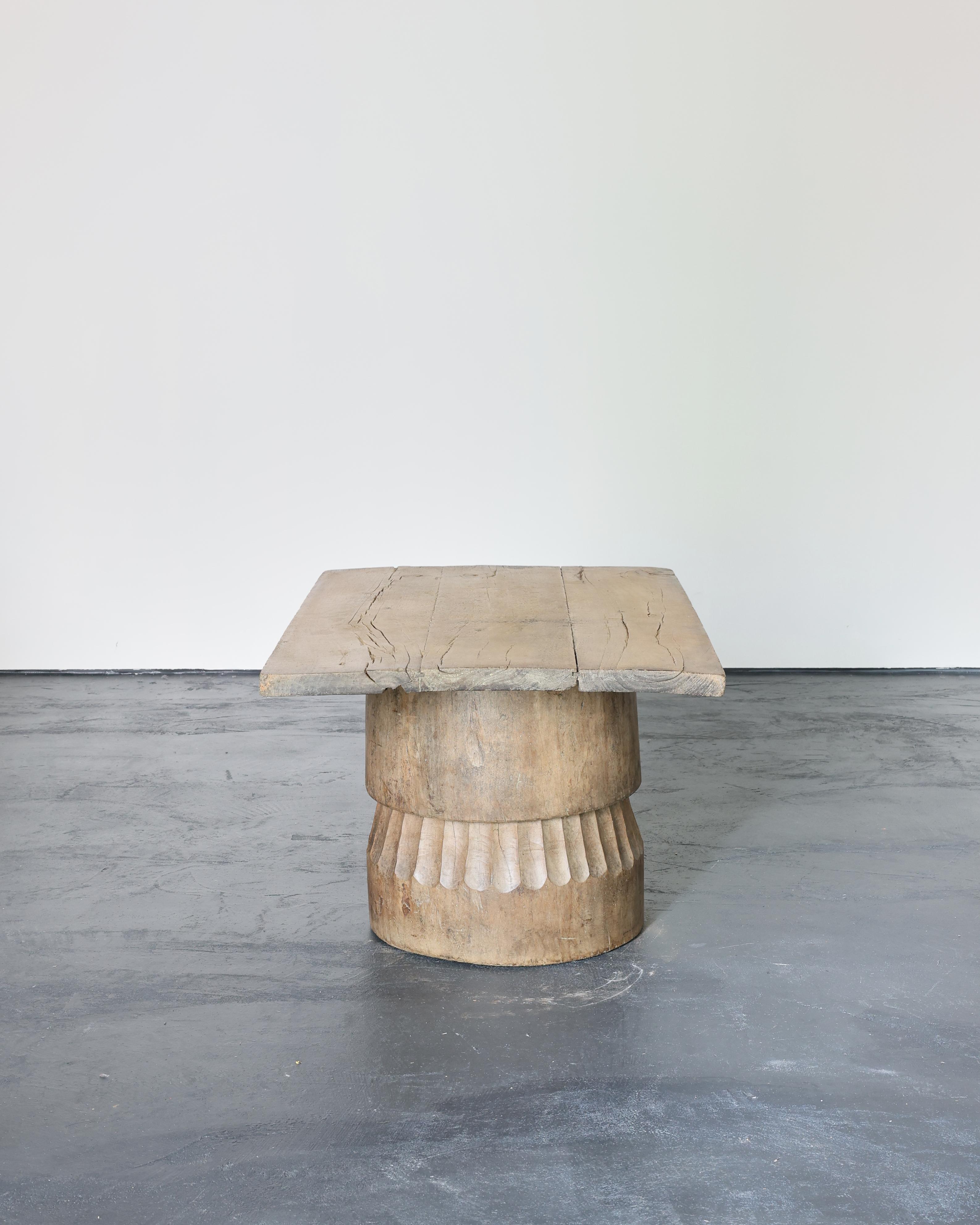 Late 19th Century Large Dug Out Japanese Cedar Coffee/Sofa Table (3) For Sale