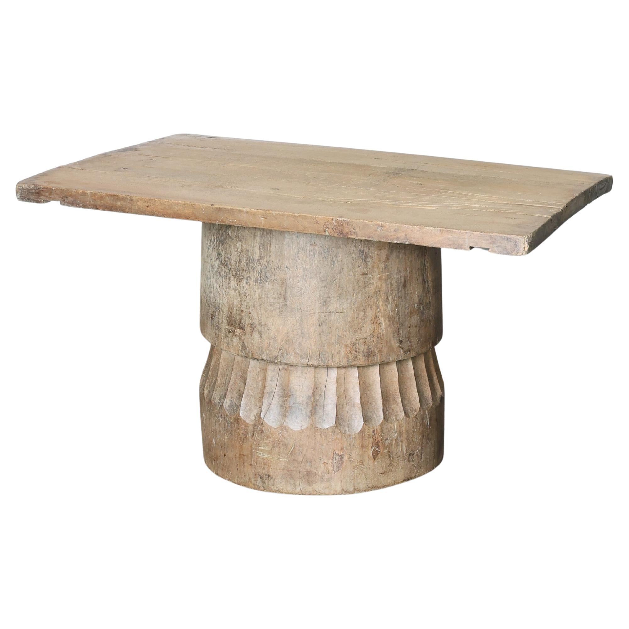 Large Dug Out Japanese Cedar Coffee/Sofa Table (3)