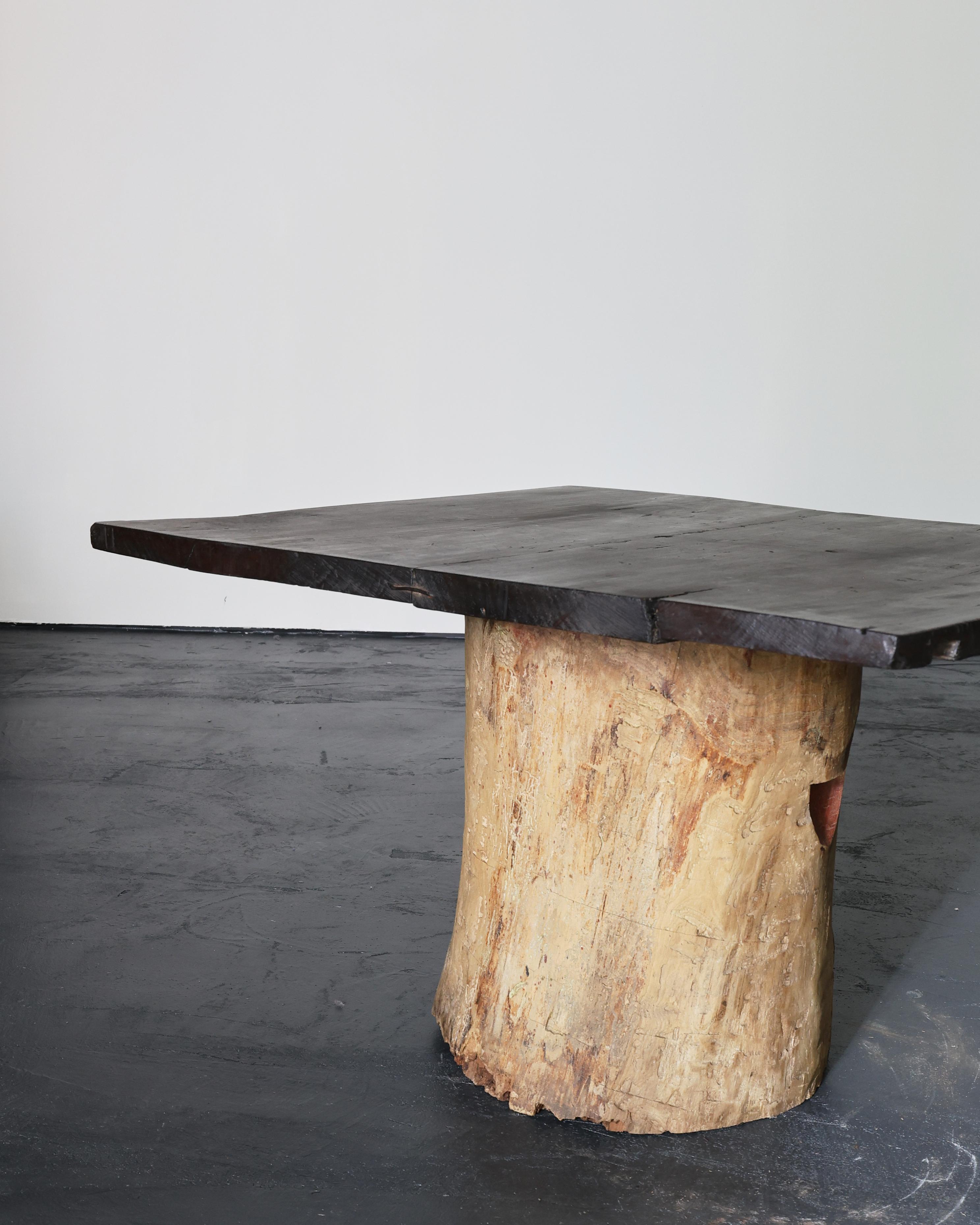 Large Dug Out Japanese Cedar Coffee/Sofa Table Wabi Sabi (4) For Sale 1