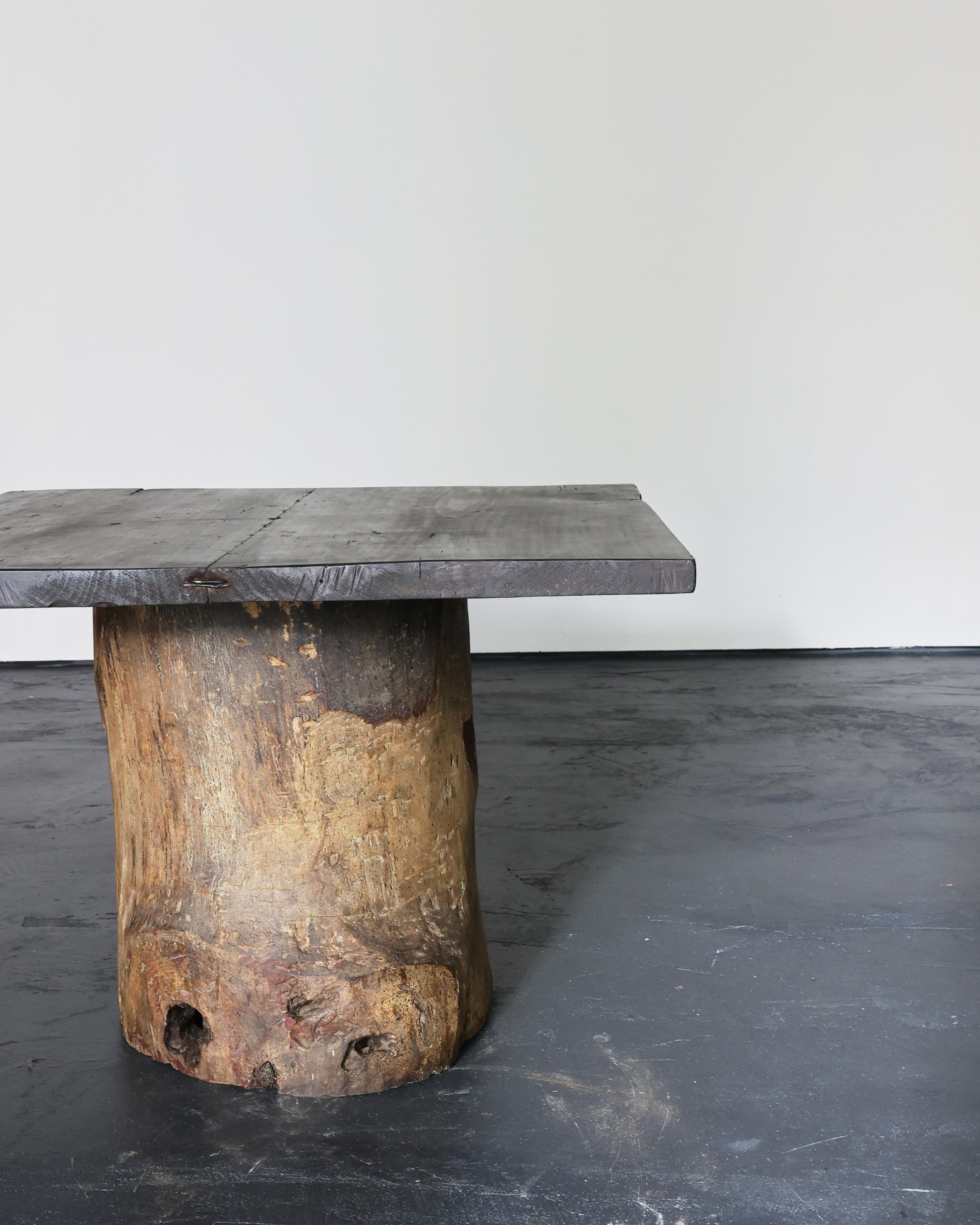 Large Dug Out Japanese Cedar Coffee/Sofa Table Wabi Sabi (4) For Sale 3