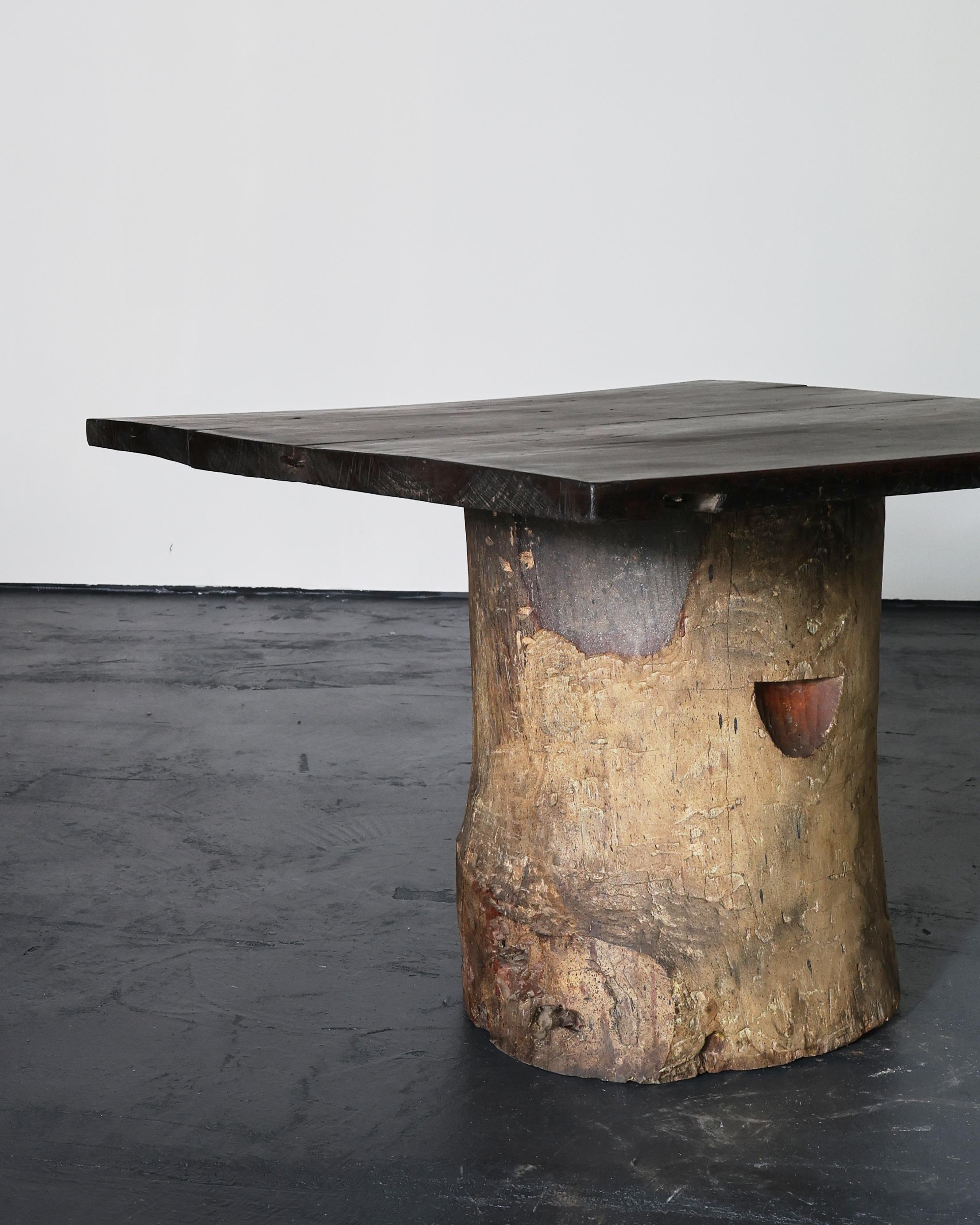 Large Dug Out Japanese Cedar Coffee/Sofa Table Wabi Sabi (4) For Sale 5