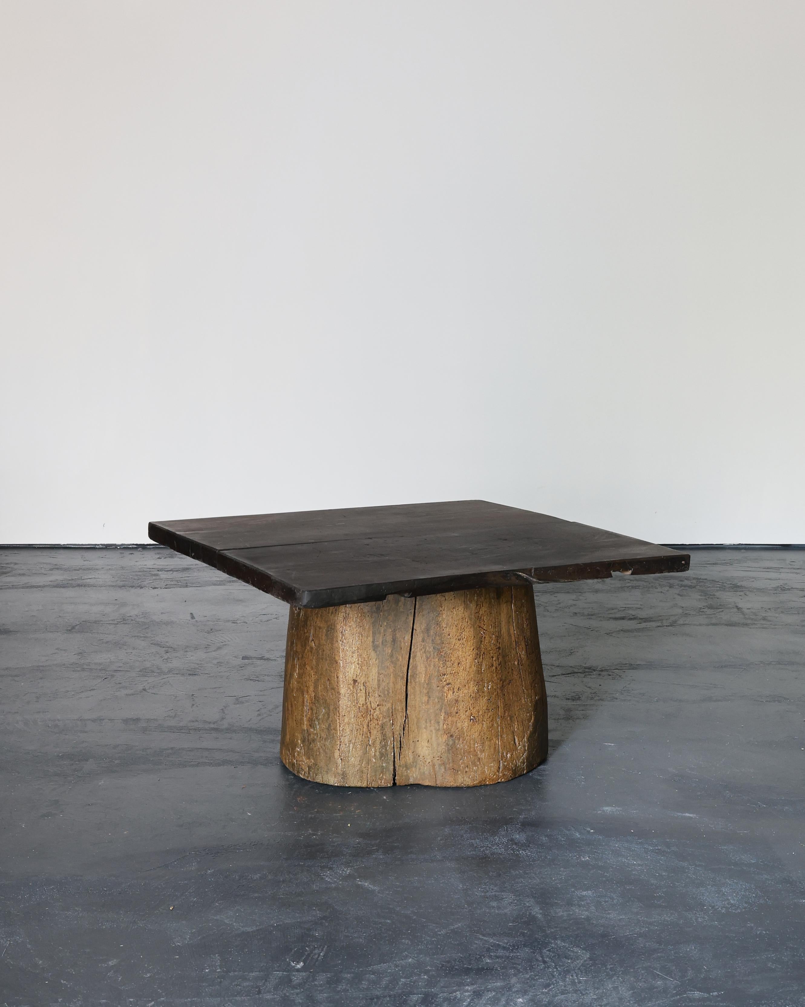 A unique, large dug-out Japanese coffee table. Heavily patinated cedar op on heavily patinated carved dug-out cedar base. Made using 19th C. Japanese elements in our London workshop.

H49.5 x W91cm x D82cm


