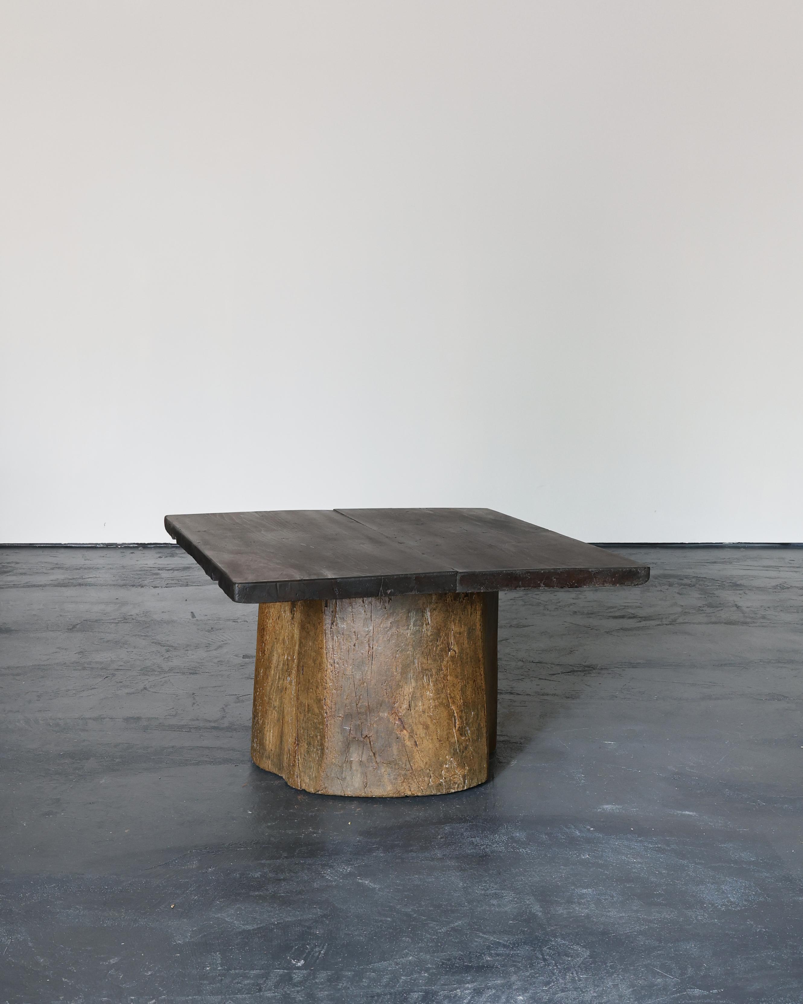 Large Dug Out Japanese Cedar Coffee/Sofa Table Wabi Sabi (5) In Good Condition For Sale In London, GB