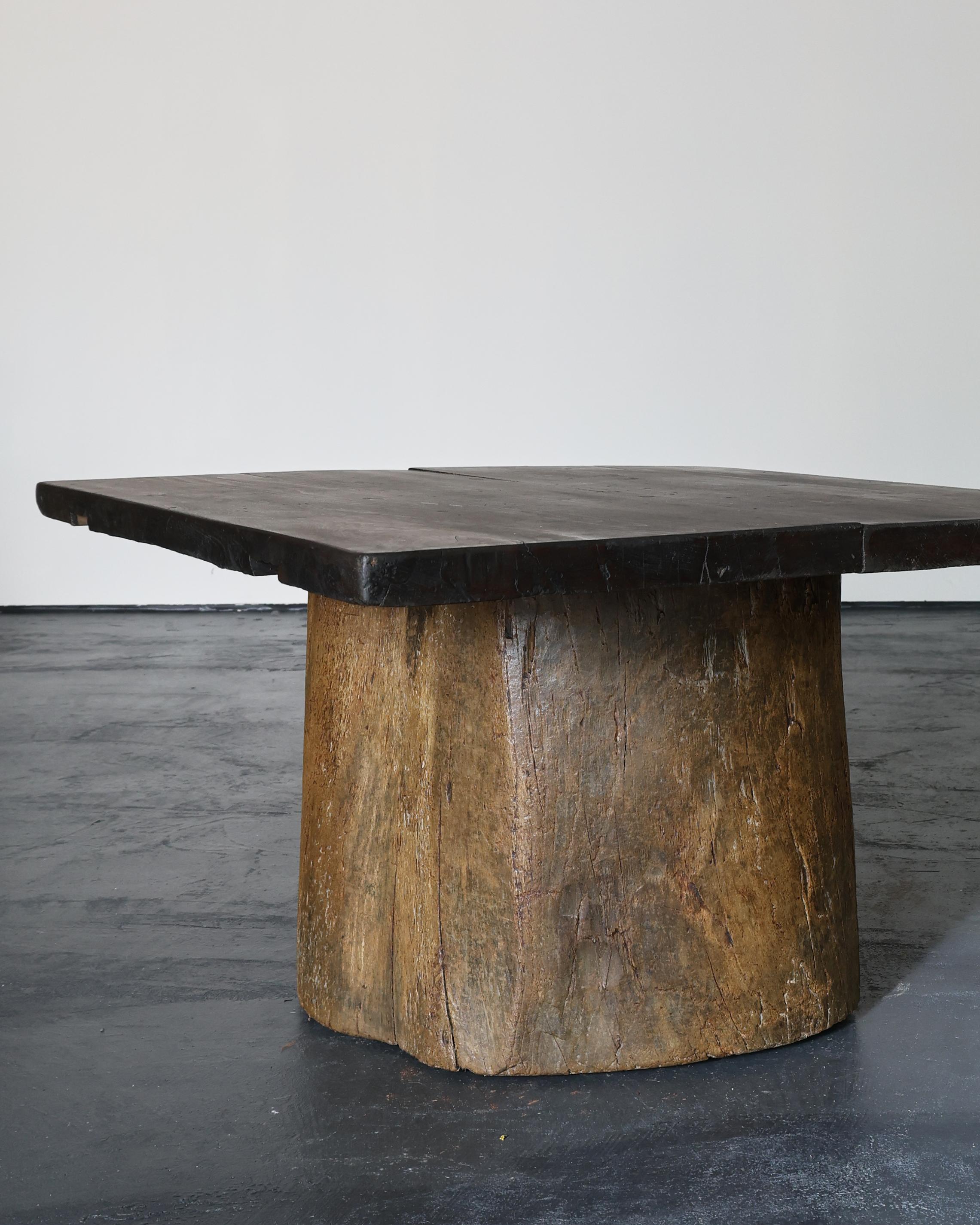 Large Dug Out Japanese Cedar Coffee/Sofa Table Wabi Sabi (5) For Sale 1