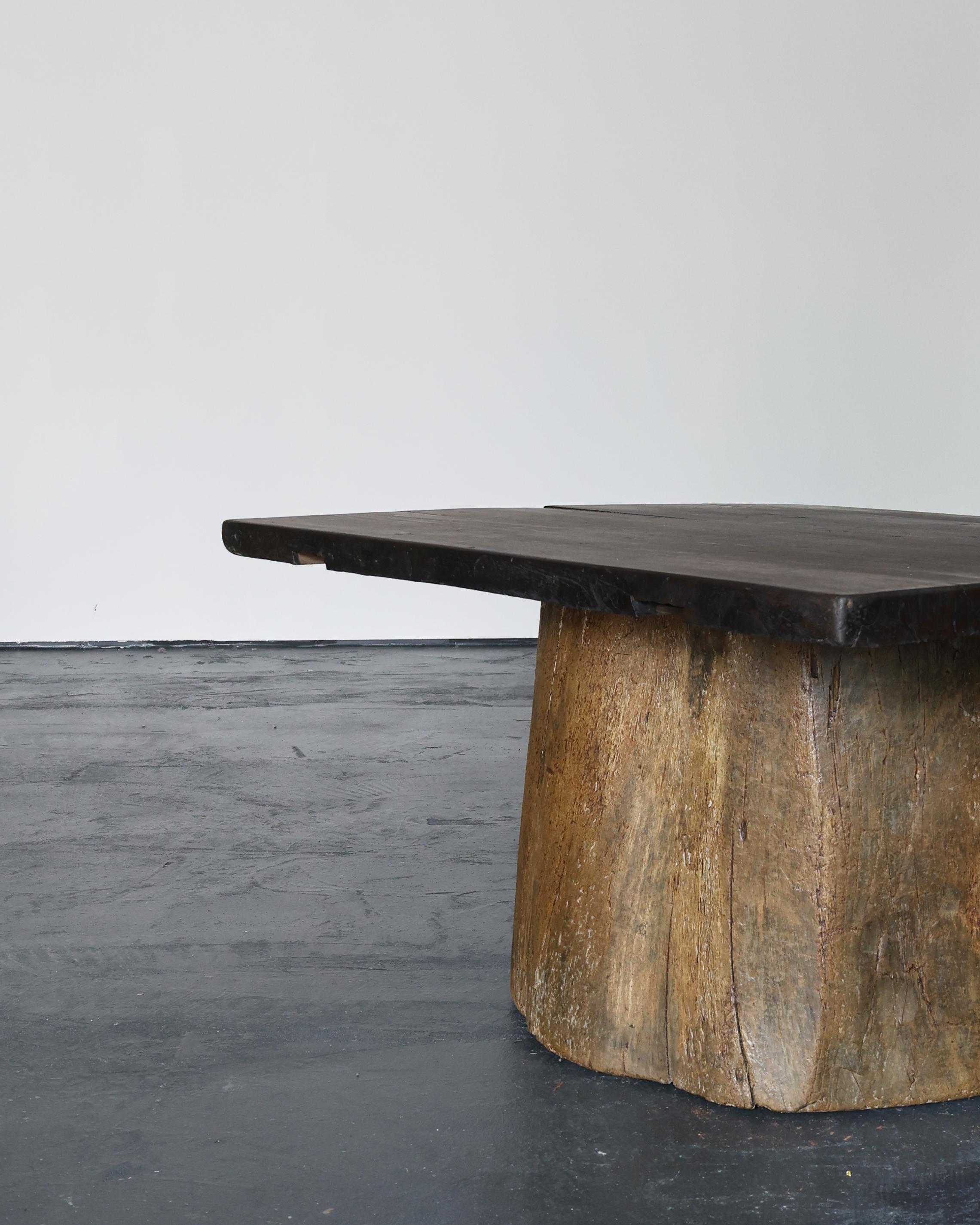 Large Dug Out Japanese Cedar Coffee/Sofa Table Wabi Sabi (5) For Sale 2