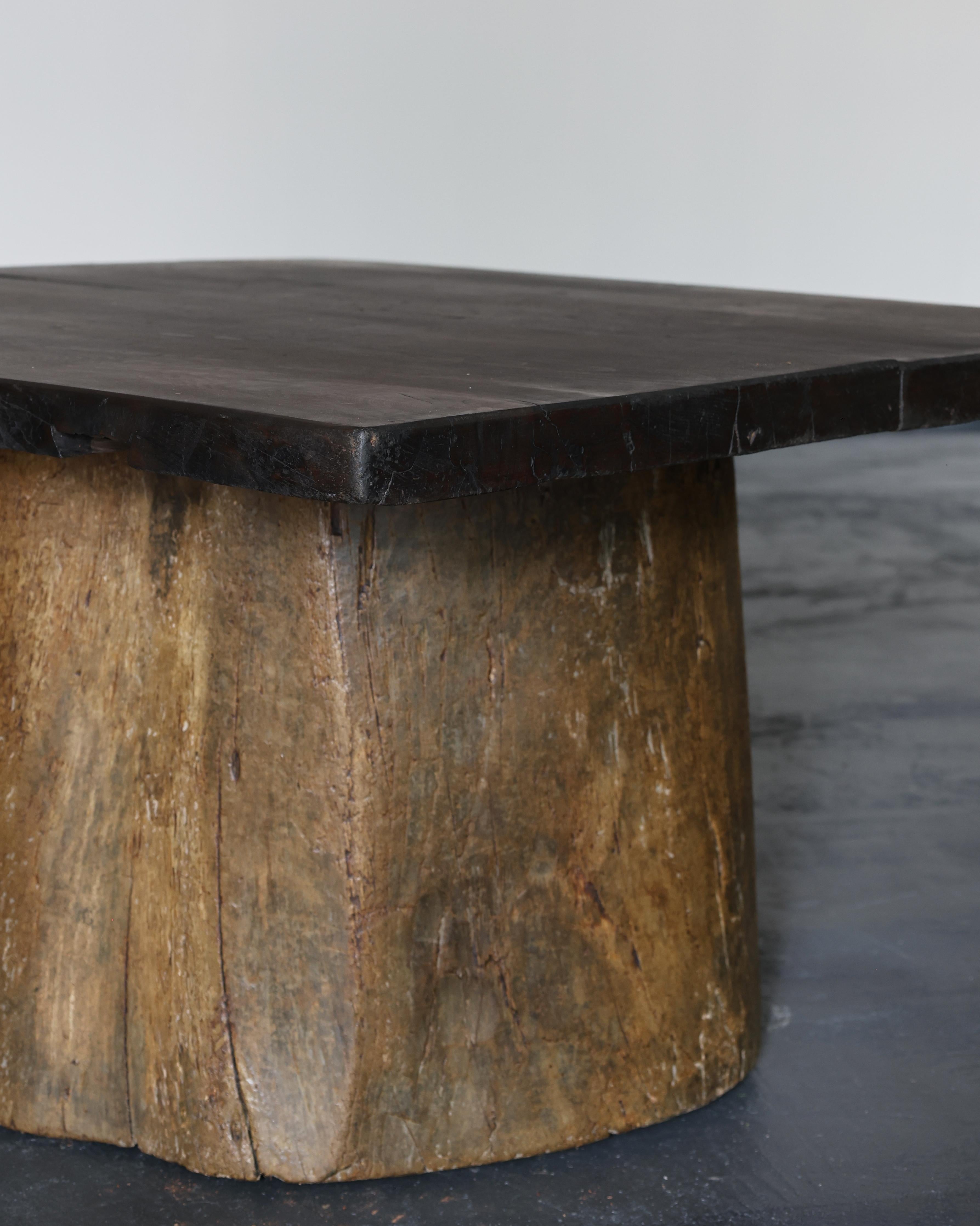 Large Dug Out Japanese Cedar Coffee/Sofa Table Wabi Sabi (5) For Sale 4