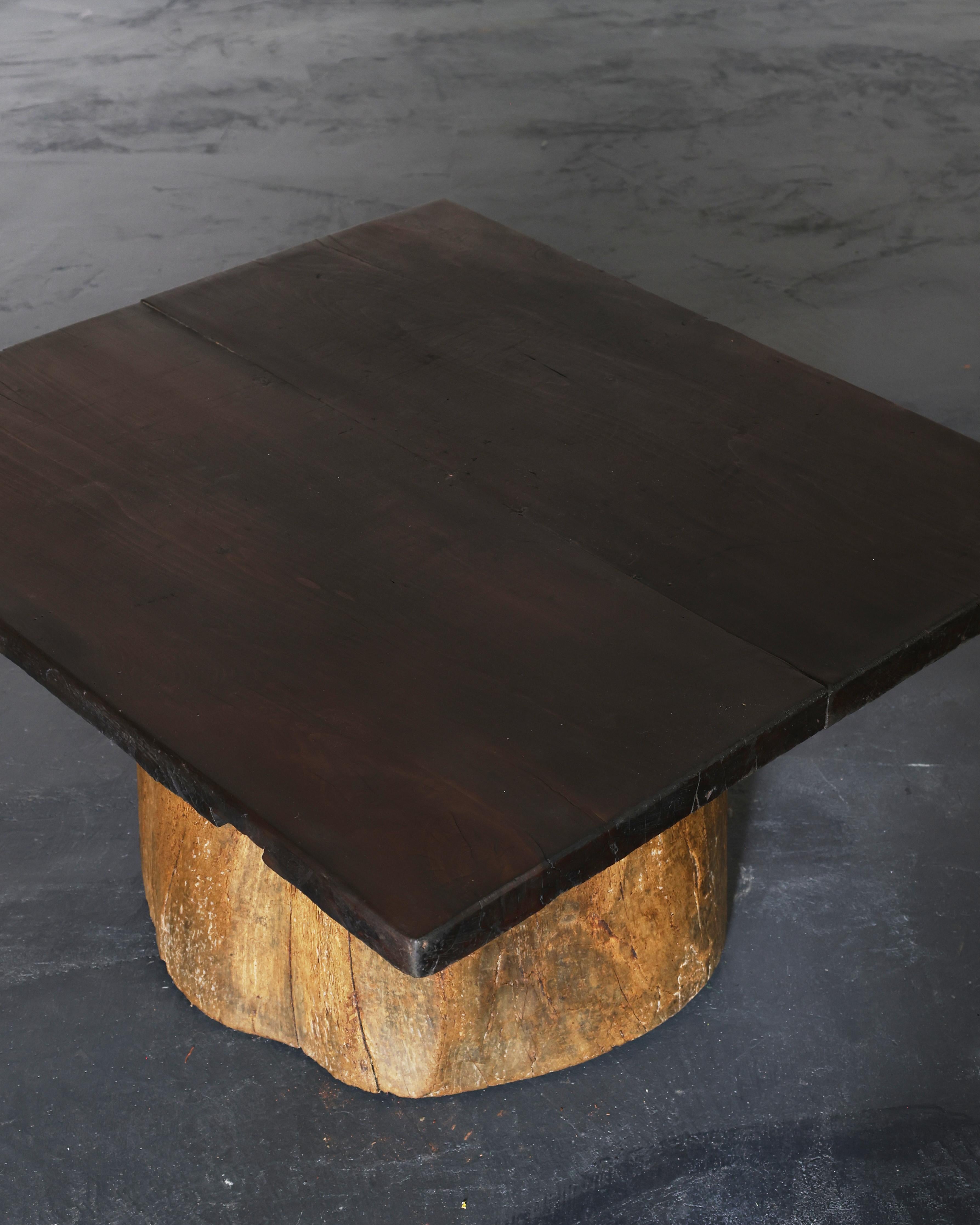 Large Dug Out Japanese Cedar Coffee/Sofa Table Wabi Sabi (5) For Sale 5