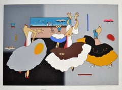 Large Duggie Fields Oil on Canvas Surrealist Painting, 'E=MC SQUARE' 1976