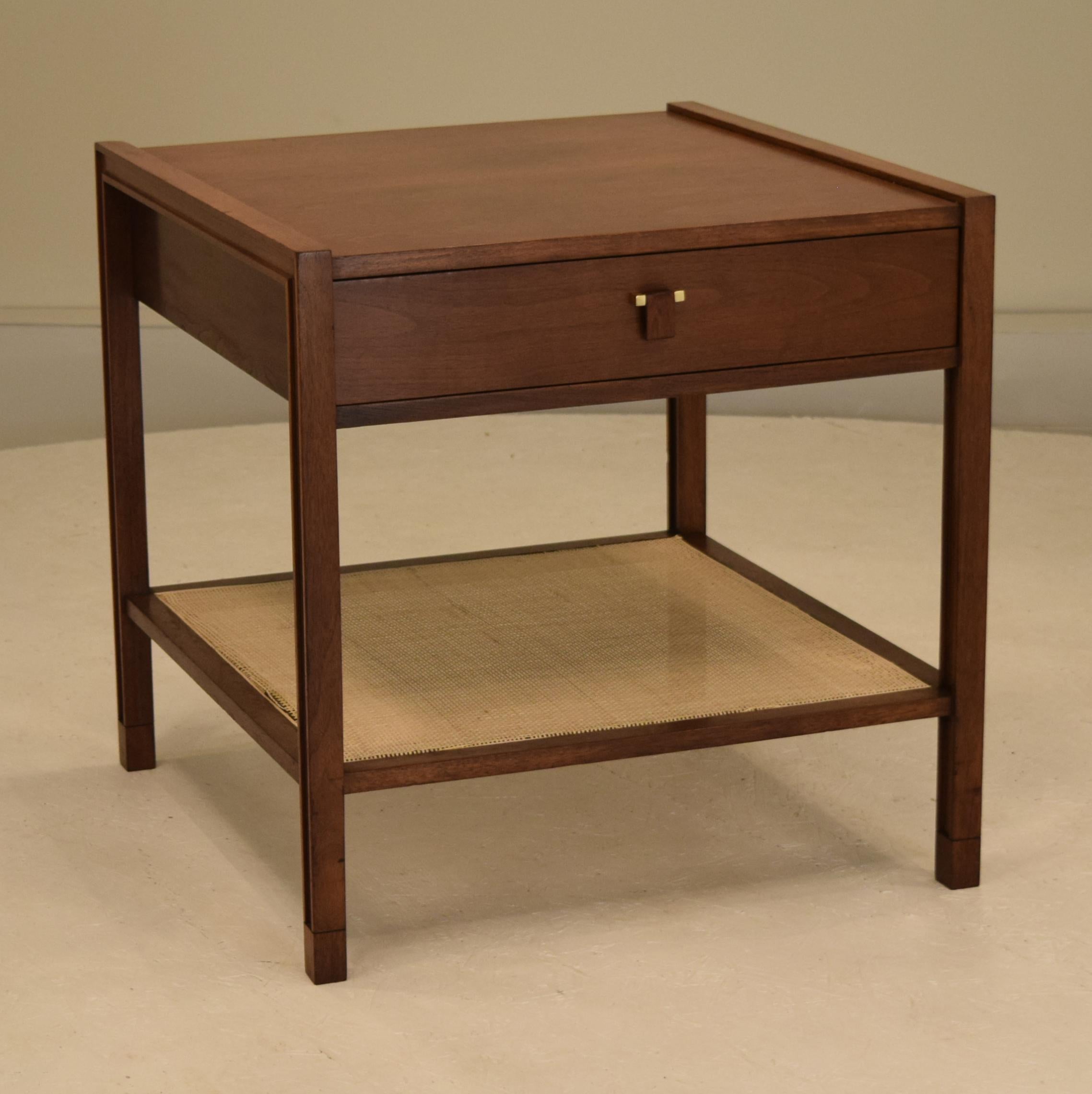 Produced by Dunbar circa 1965. Large occasional square cube end table measuring 27.5