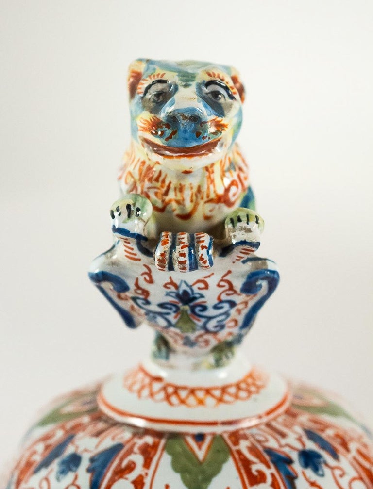 Large Dutch 18th Century, Polychrome Delft Faience Vase at 1stDibs