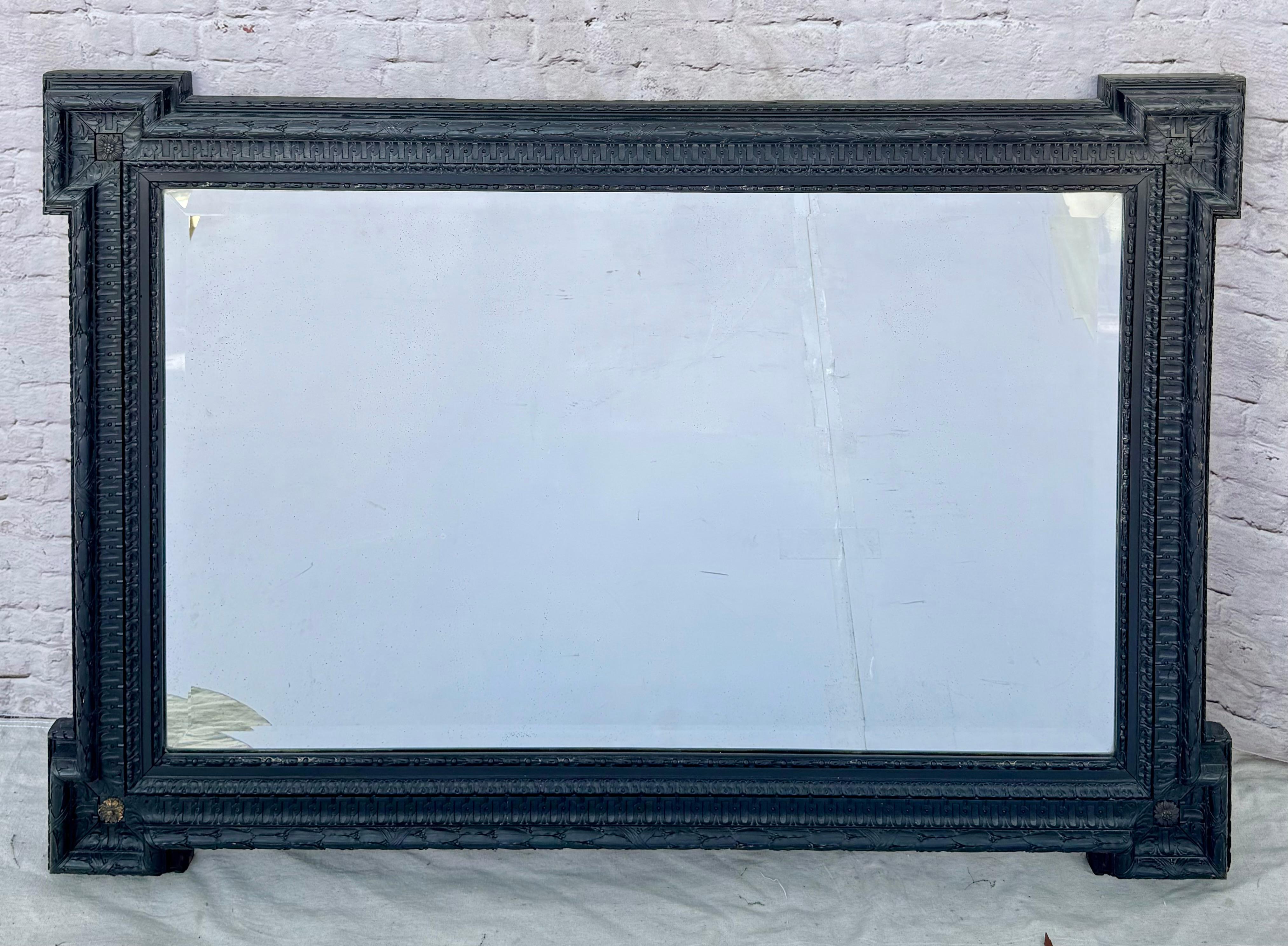 Large Dutch 19th Century Ebonized Wall Mirror 6