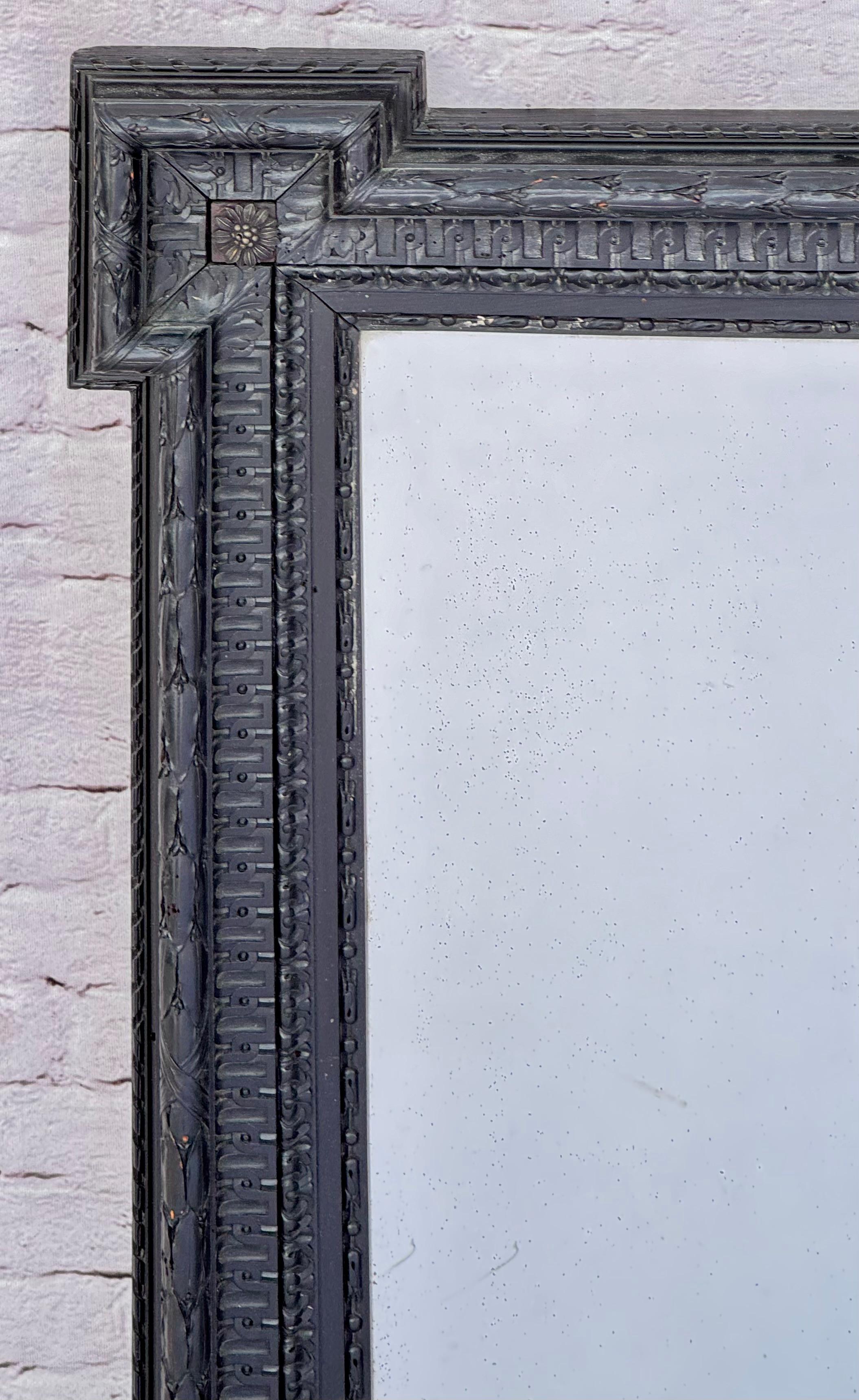 Large Dutch 19th Century Ebonized Wall Mirror 2
