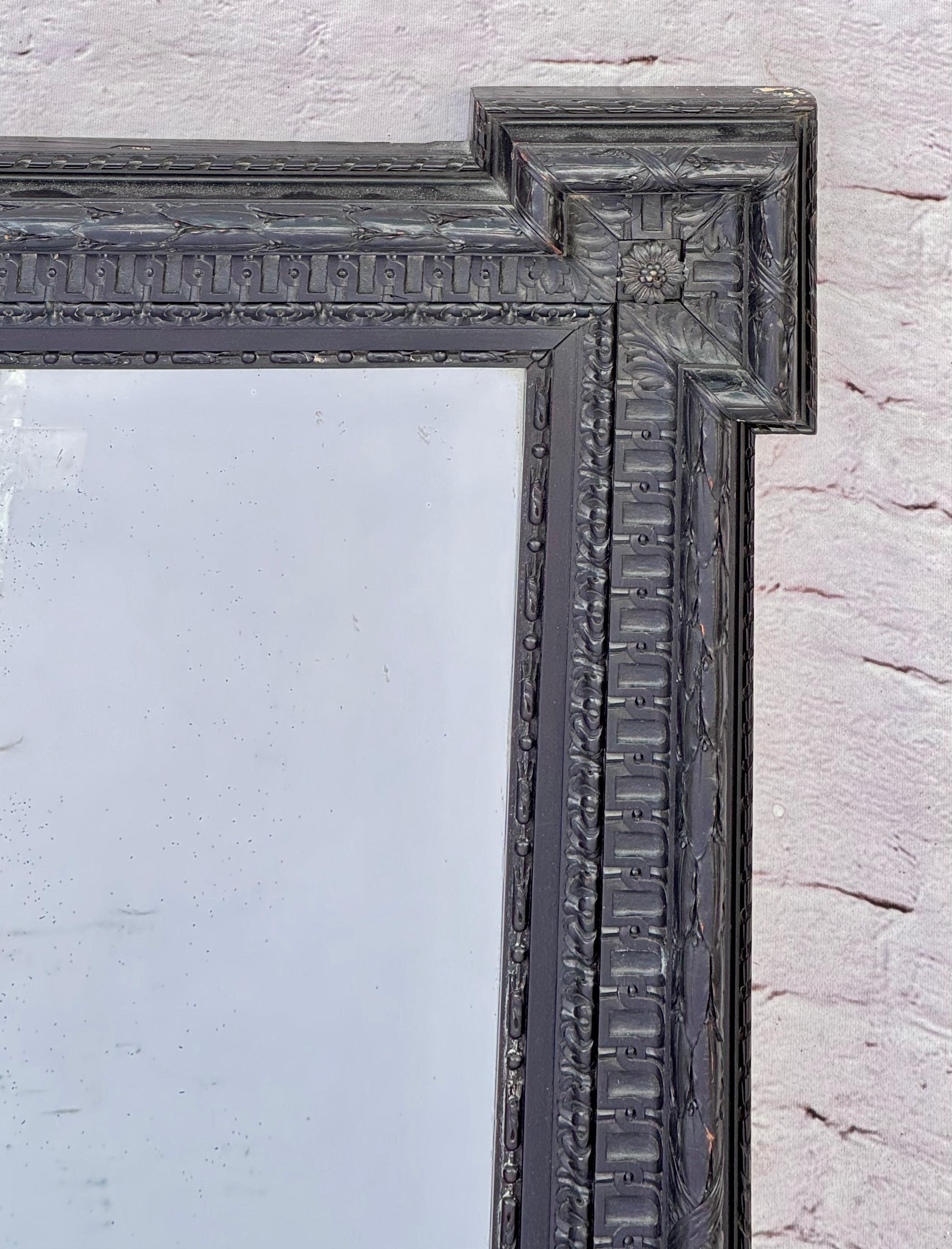 Large Dutch 19th Century Ebonized Wall Mirror 3
