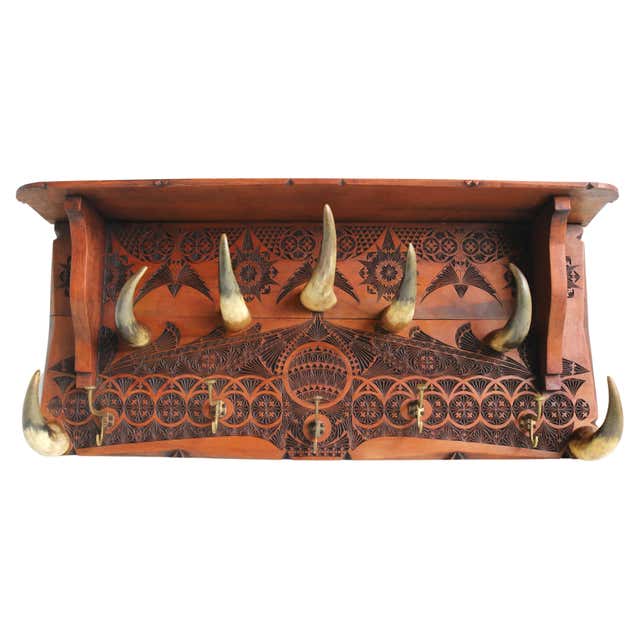 Antique Cow Horn Hat Racks - For Sale on 1stDibs