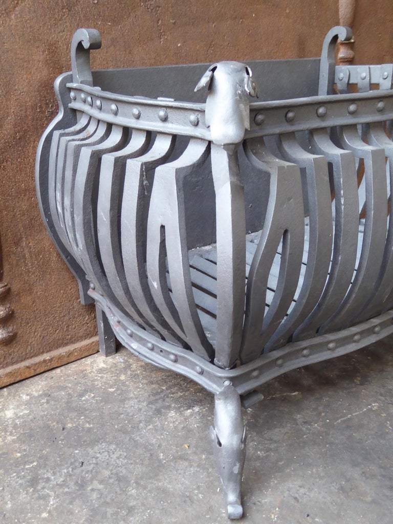 Large Dutch Art Nouveau Fireplace Grate, Fire Grate For Sale at 1stdibs