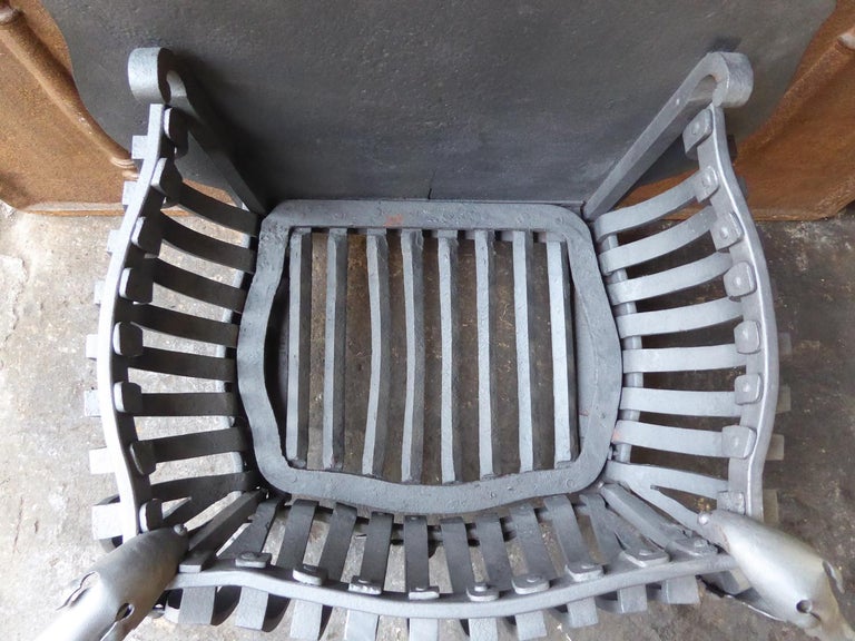Large Dutch Art Nouveau Fireplace Grate, Fire Grate For Sale at 1stDibs