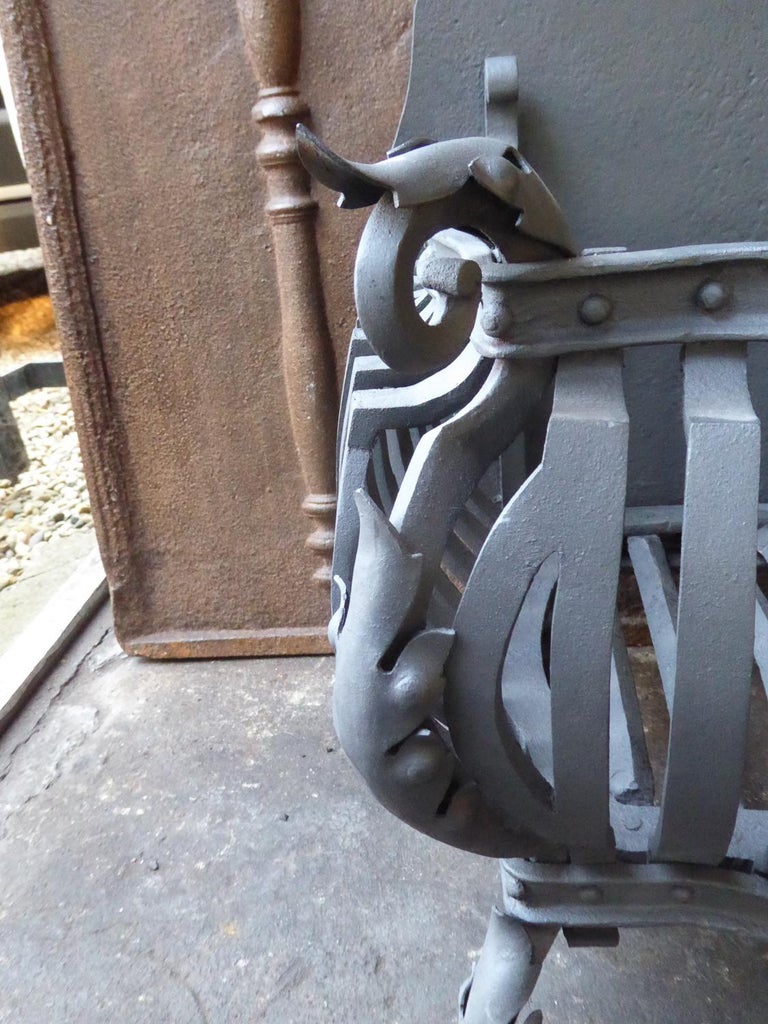 Large Dutch Art Nouveau Fireplace Grate, Fire Grate For Sale at 1stDibs