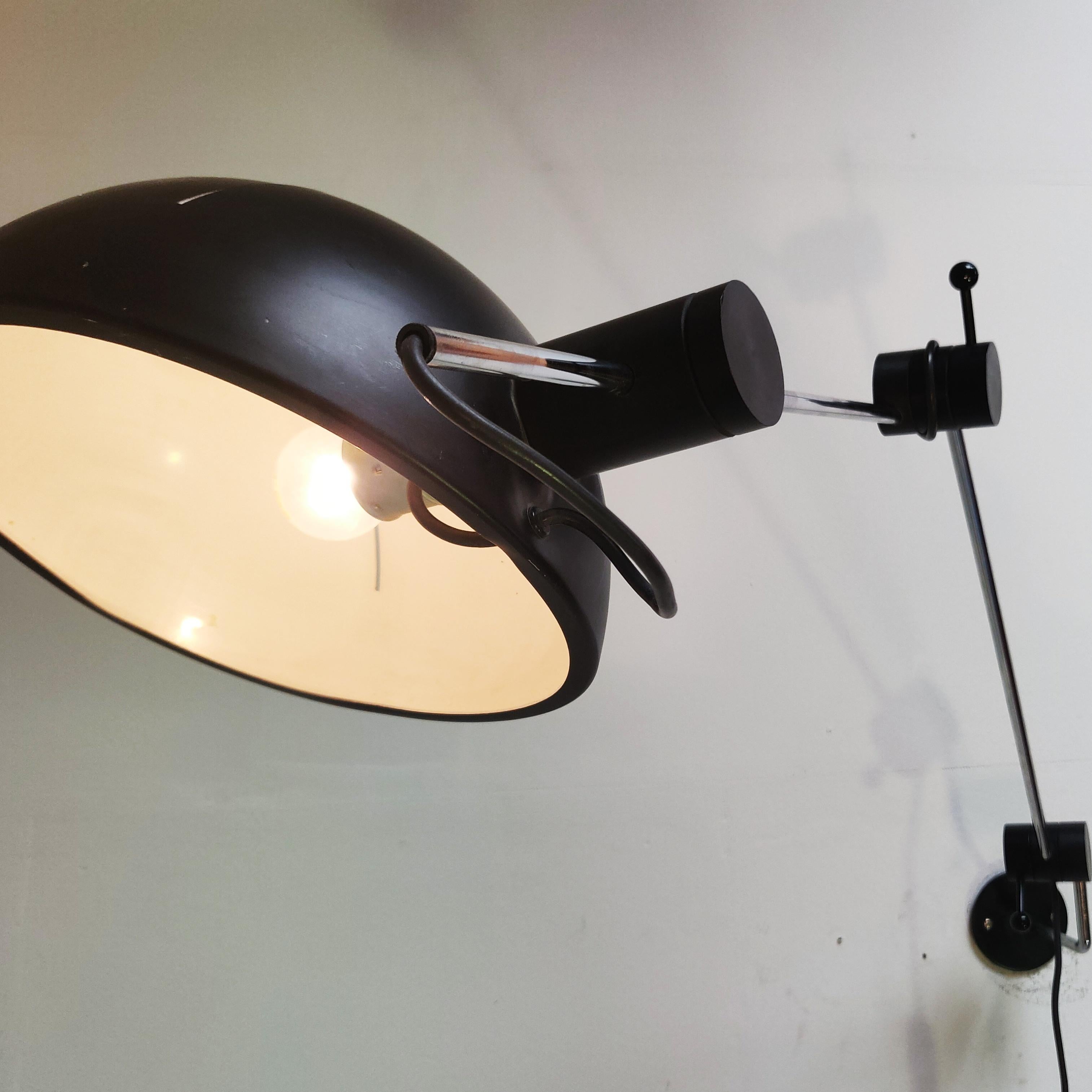Metal Large Dutch 'Bis Lighting' Wall Lamp, 1970s For Sale