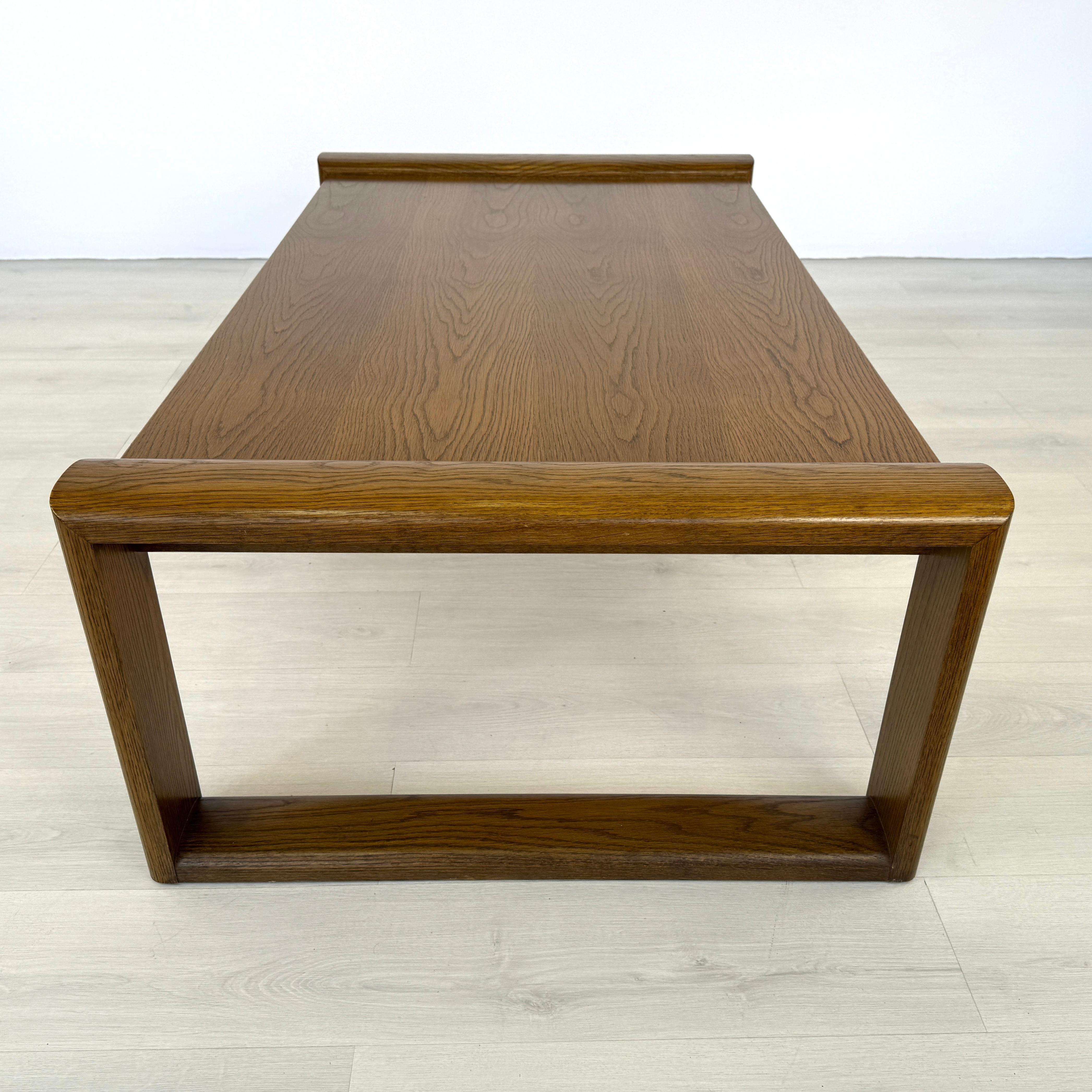Oak Large Dutch Brutalist Coffee Table, 1970s For Sale