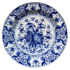 Large Dutch Delft Charger with Decoration of Lady Fortune, Early 18th Century