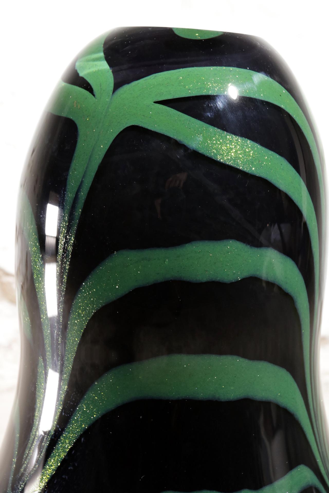 Grande vaso in vetro artistico di design olandese Vilma Henkelman, UNICA Leerdam, 1989 in vendita 4