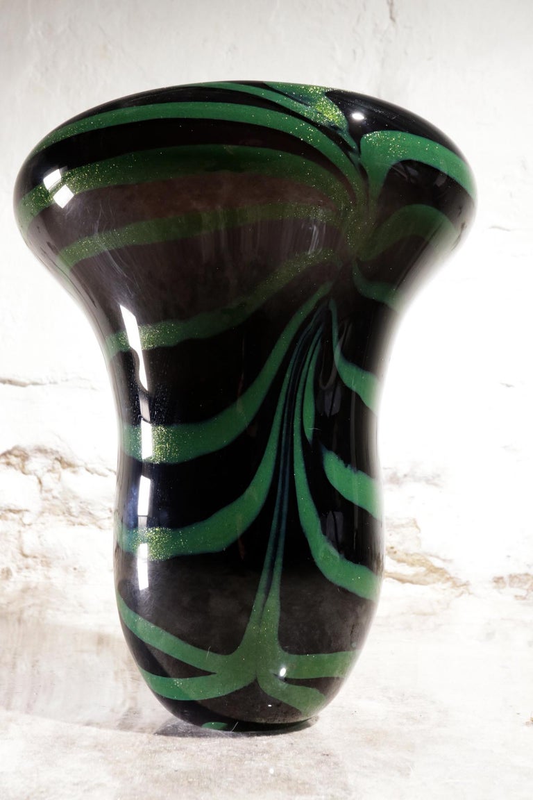 Late 20th Century Large Dutch Design Vilma Henkelman, UNICA Leerdam Art Glass Vase, 1989 For Sale