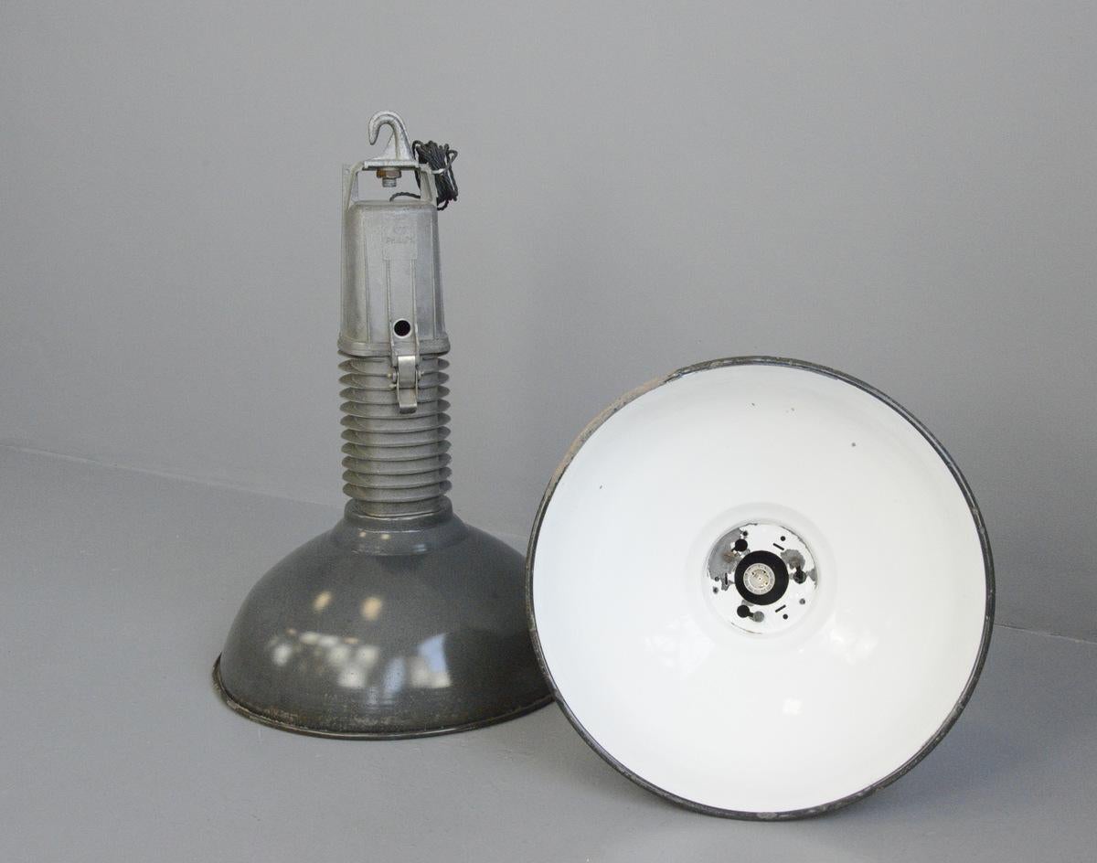 Large Dutch Industrial Lights by Phillips, circa 1950s 5