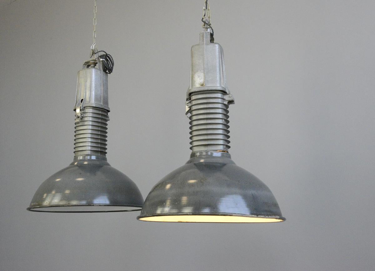 Mid-20th Century Large Dutch Industrial Lights by Phillips, circa 1950s