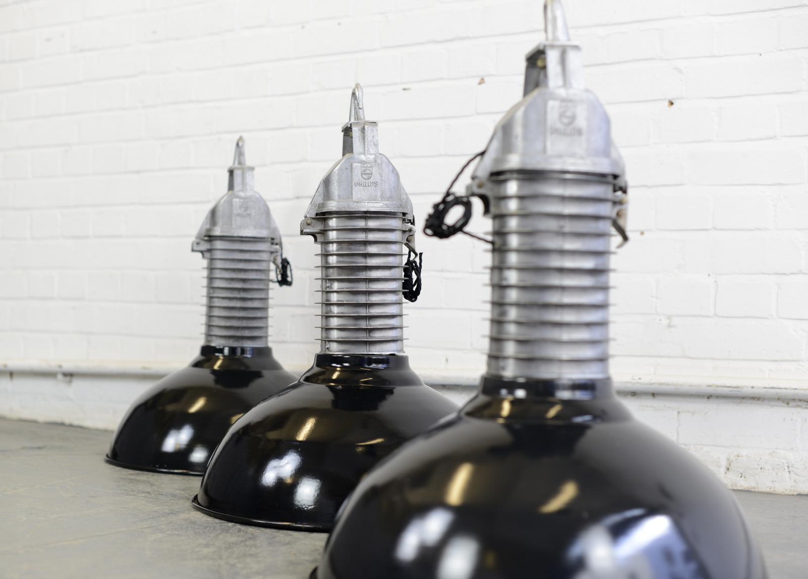 Large Dutch Industrial Lights by Phillips, circa 1950s 4