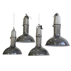 Vintage Large Dutch Industrial Lights by Phillips, circa 1950s