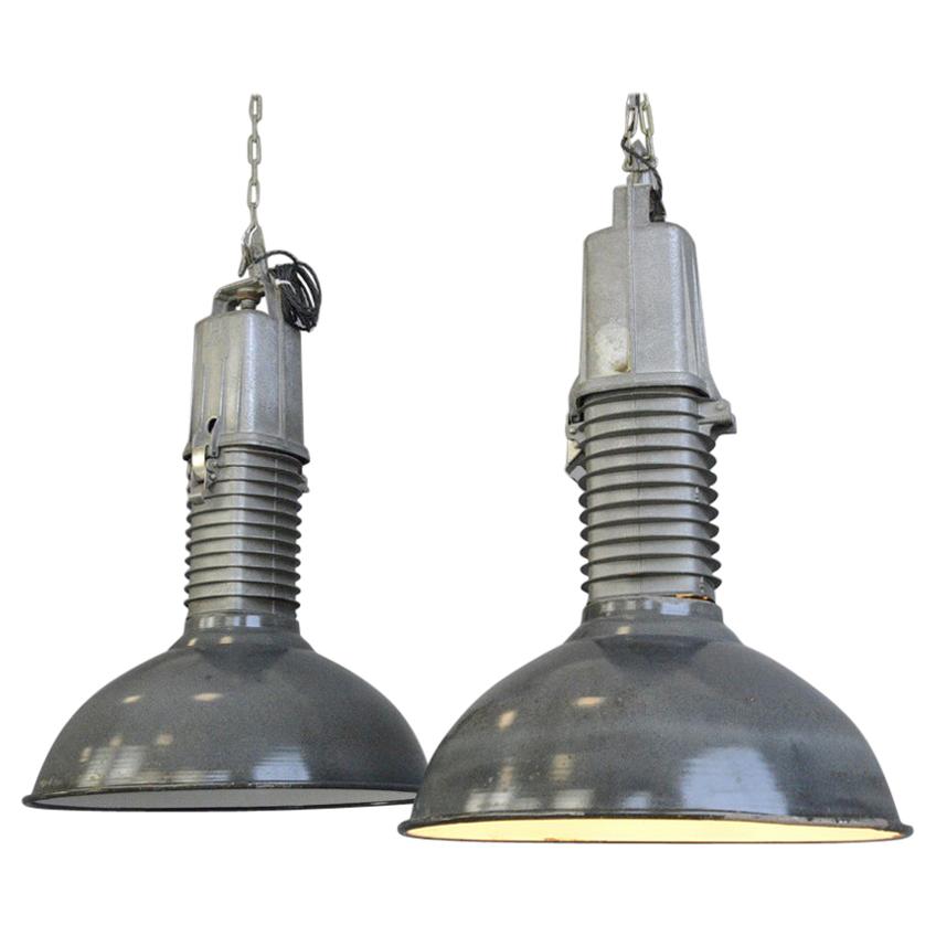 Large Dutch Industrial Lights by Phillips, circa 1950s