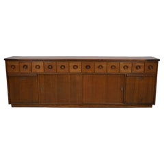 Large Dutch Industrial Oak Apothecary / Bakery Cabinet, circa 1950s