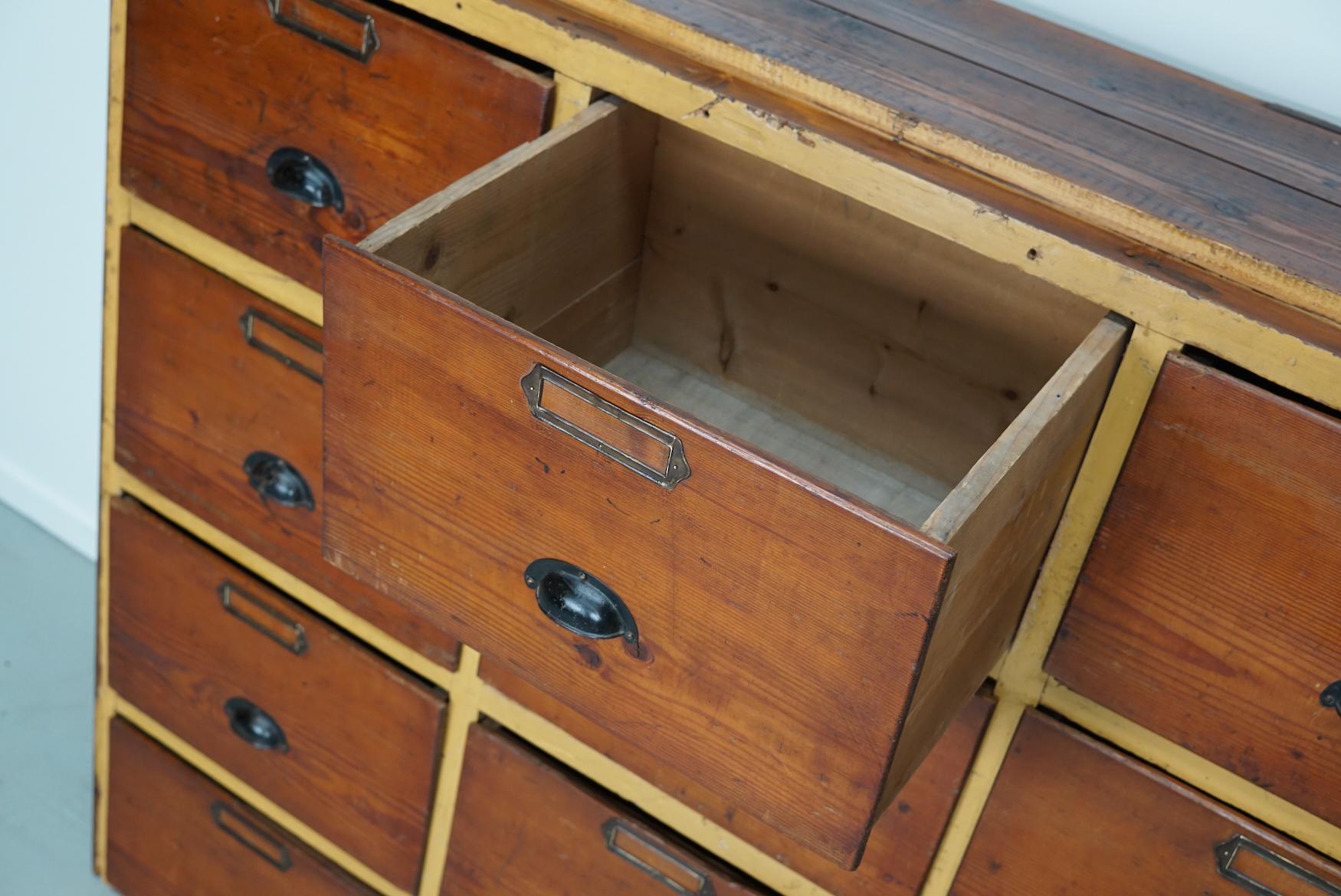Large Dutch Industrial Pine Apothecary / Workshop Cabinet, circa 1930s For Sale 8