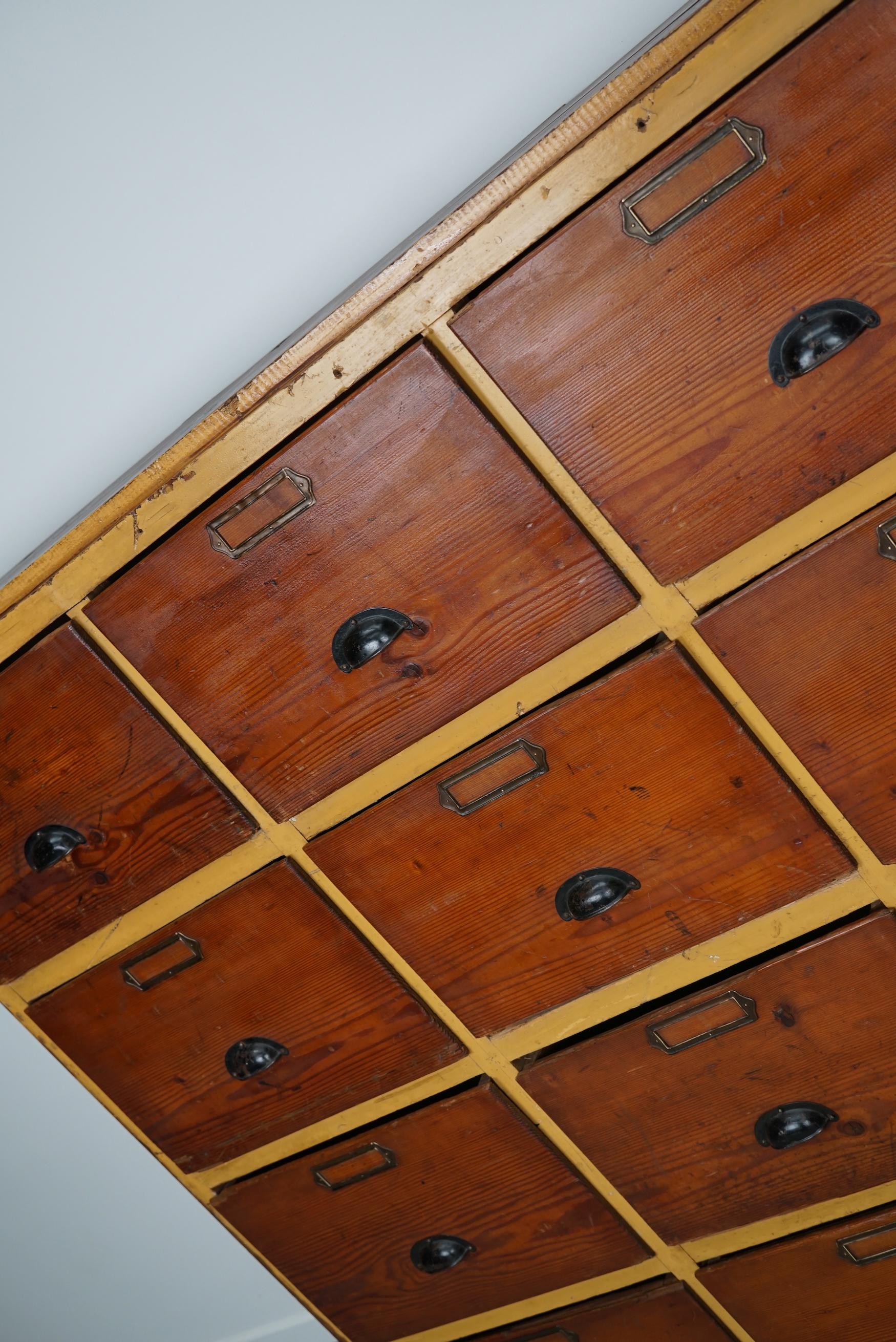 Mid-20th Century Large Dutch Industrial Pine Apothecary / Workshop Cabinet, circa 1930s For Sale